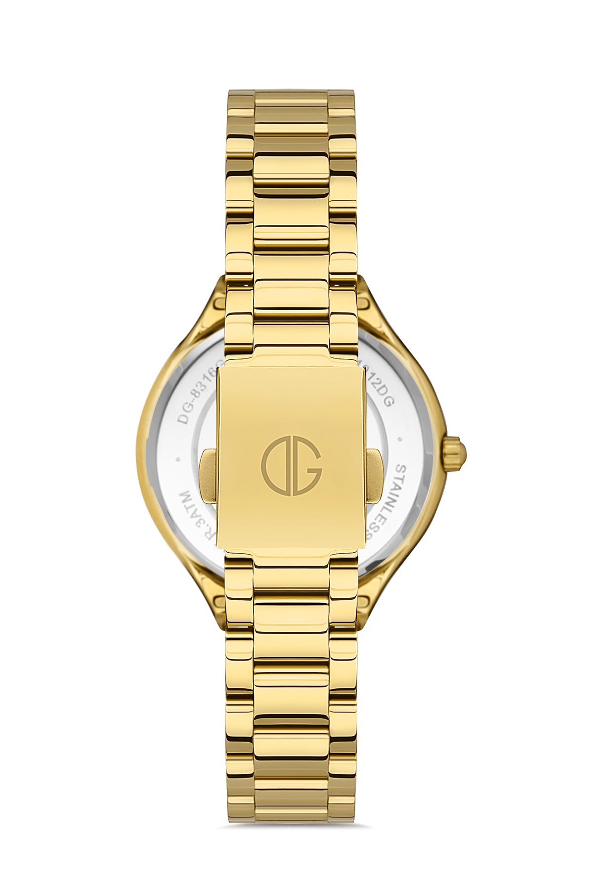 DAVID GUNER SARI KAPLAMALI BEYAZ KADRANLI KADIN KOL SAATİ - DG-8346LA-B1