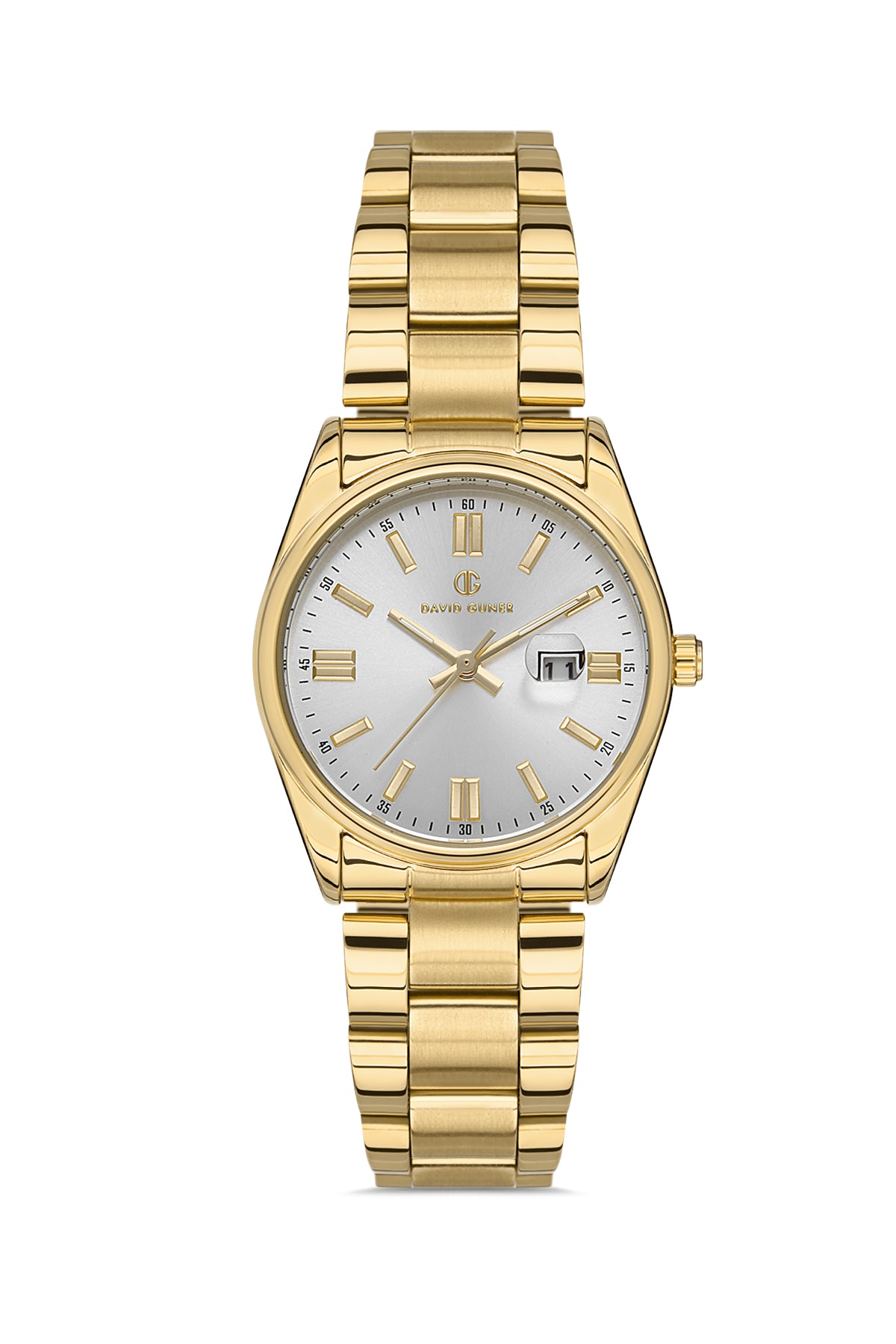 DAVID GUNER SARI KAPLAMALI BEYAZ KADRANLI KADIN KOL SAATİ DG-8391LA-B1