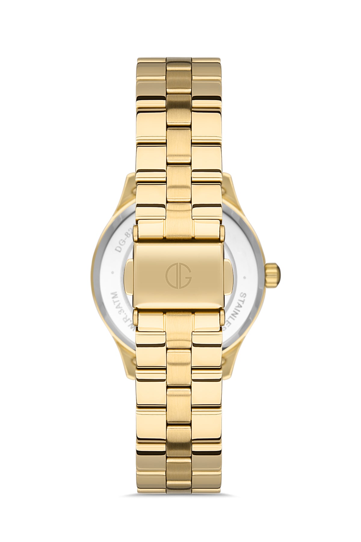 DAVID GUNER SARI KAPLAMALI BEYAZ KADRANLI KADIN KOL SAATİ DG-8397LA-B1