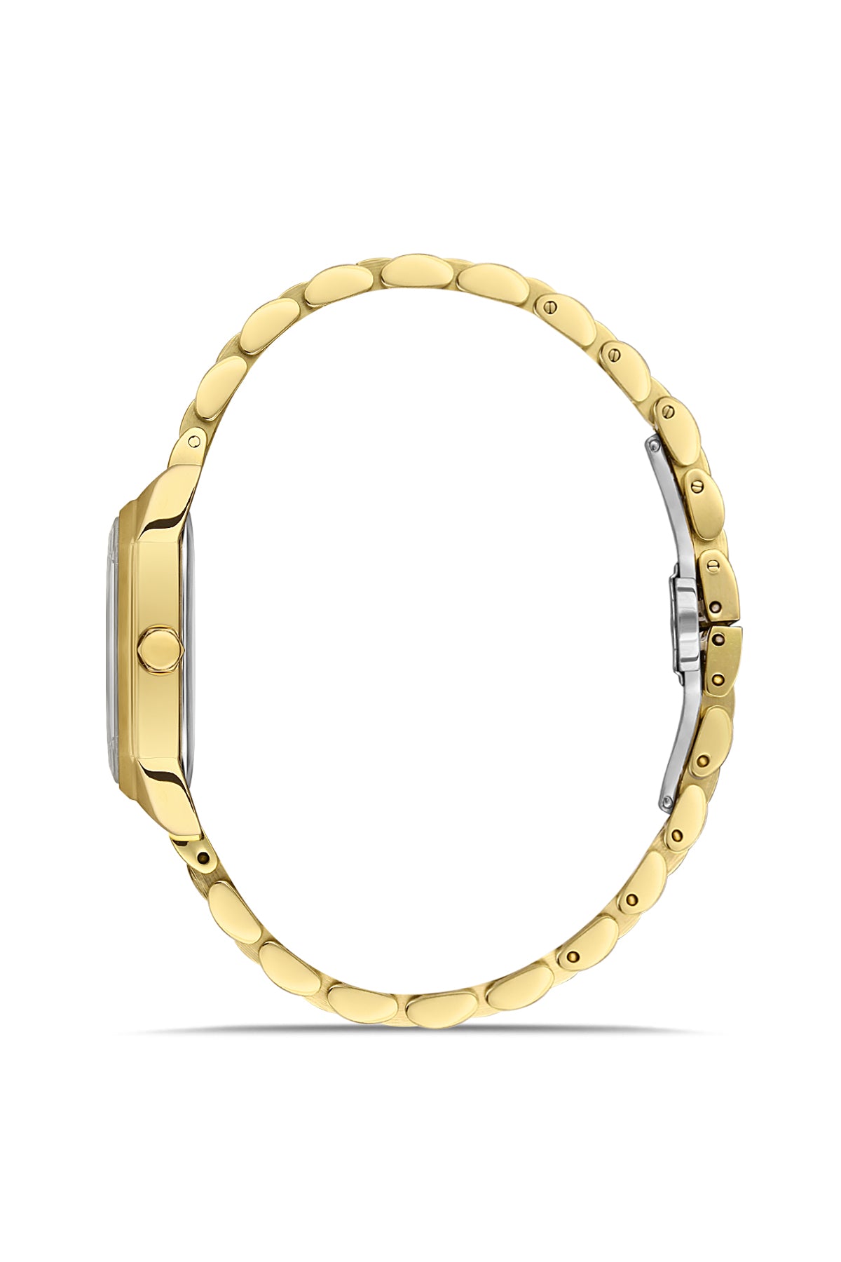 DAVID GUNER SARI KAPLAMALI BEYAZ KADRANLI KADIN KOL SAATİ DG-8417LA-B1