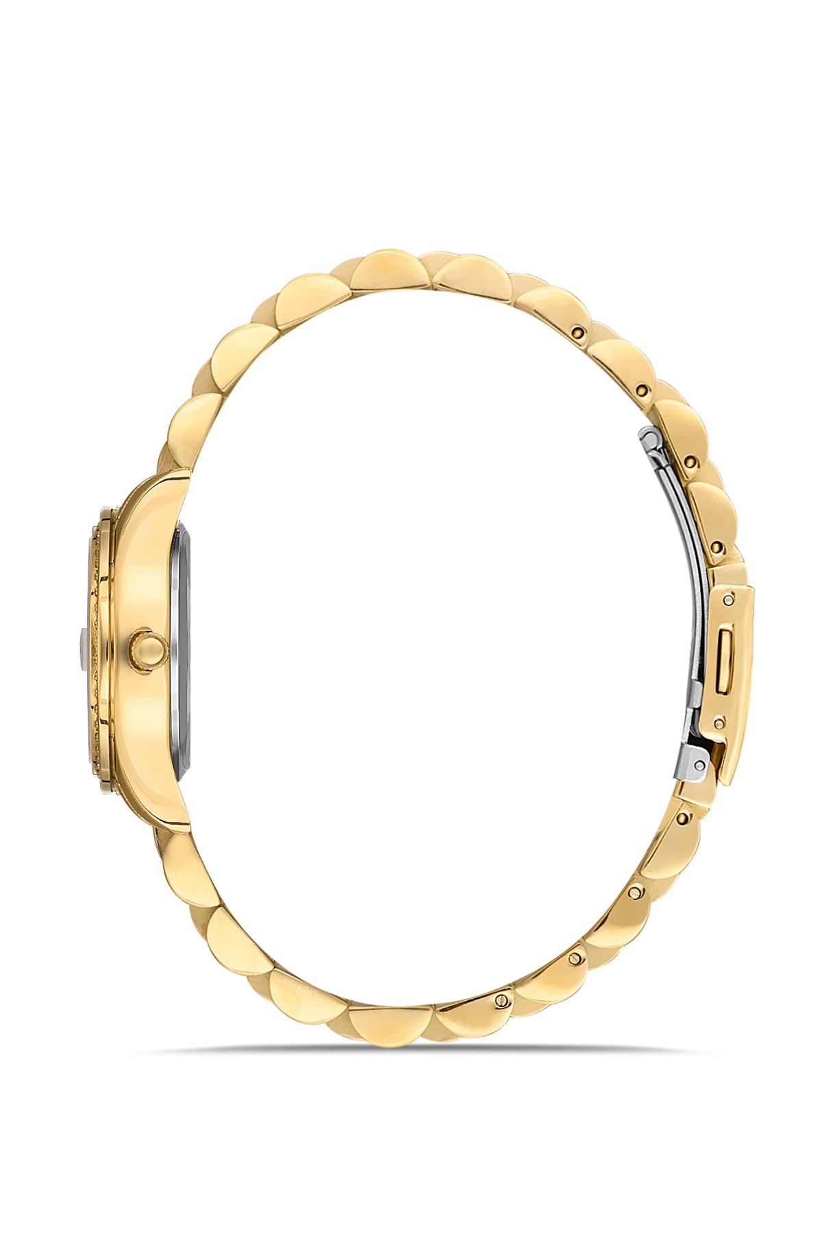 DAVID GUNER SARI KAPLAMALI BEYAZ KADRANLI KADIN KOL SAATİ DG-8635LA-B1