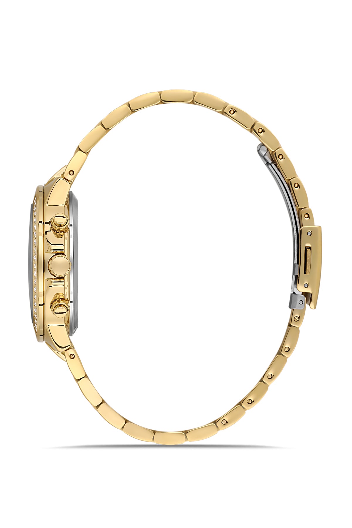 DAVID GUNER SARI KAPLAMALI BEYAZ KADRANLI KADIN KOL SAATİ DG-8691LA-B1