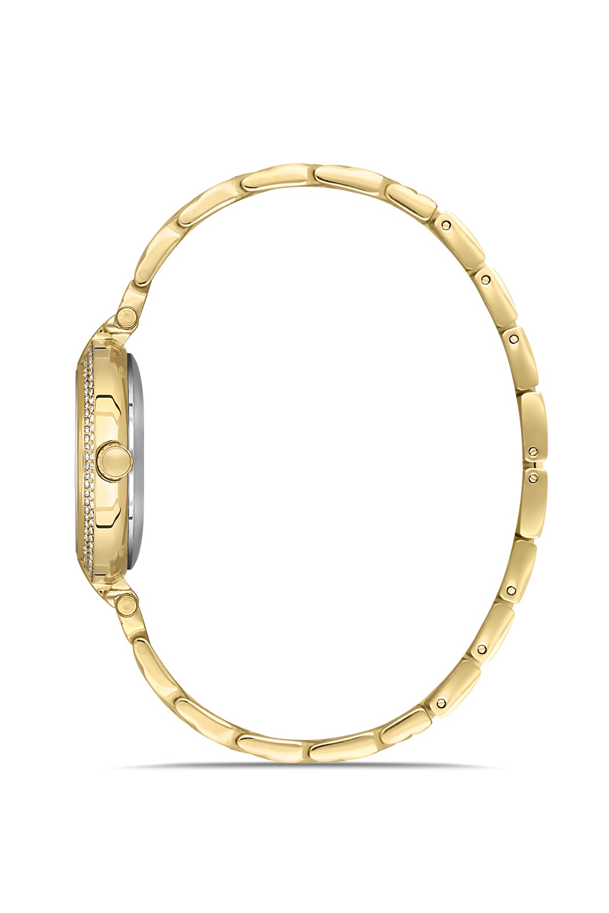 DAVID GUNER SARI KAPLAMALI BEYAZ KADRANLI KADIN KOL SAATİ DG-8723LA-B1