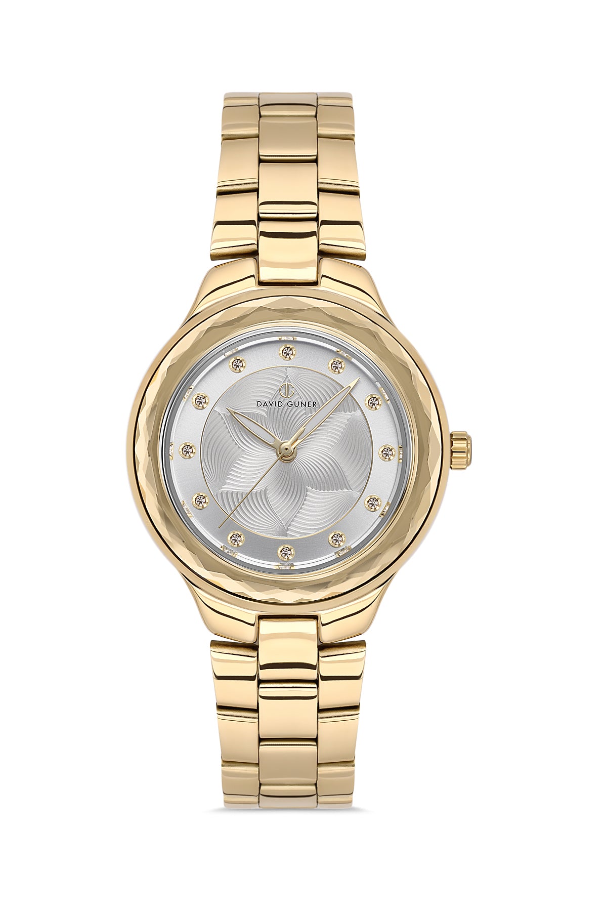 DAVID GUNER SARI KAPLAMALI BEYAZ KADRANLI KADIN KOL SAATİ - DG-8728LA-B1