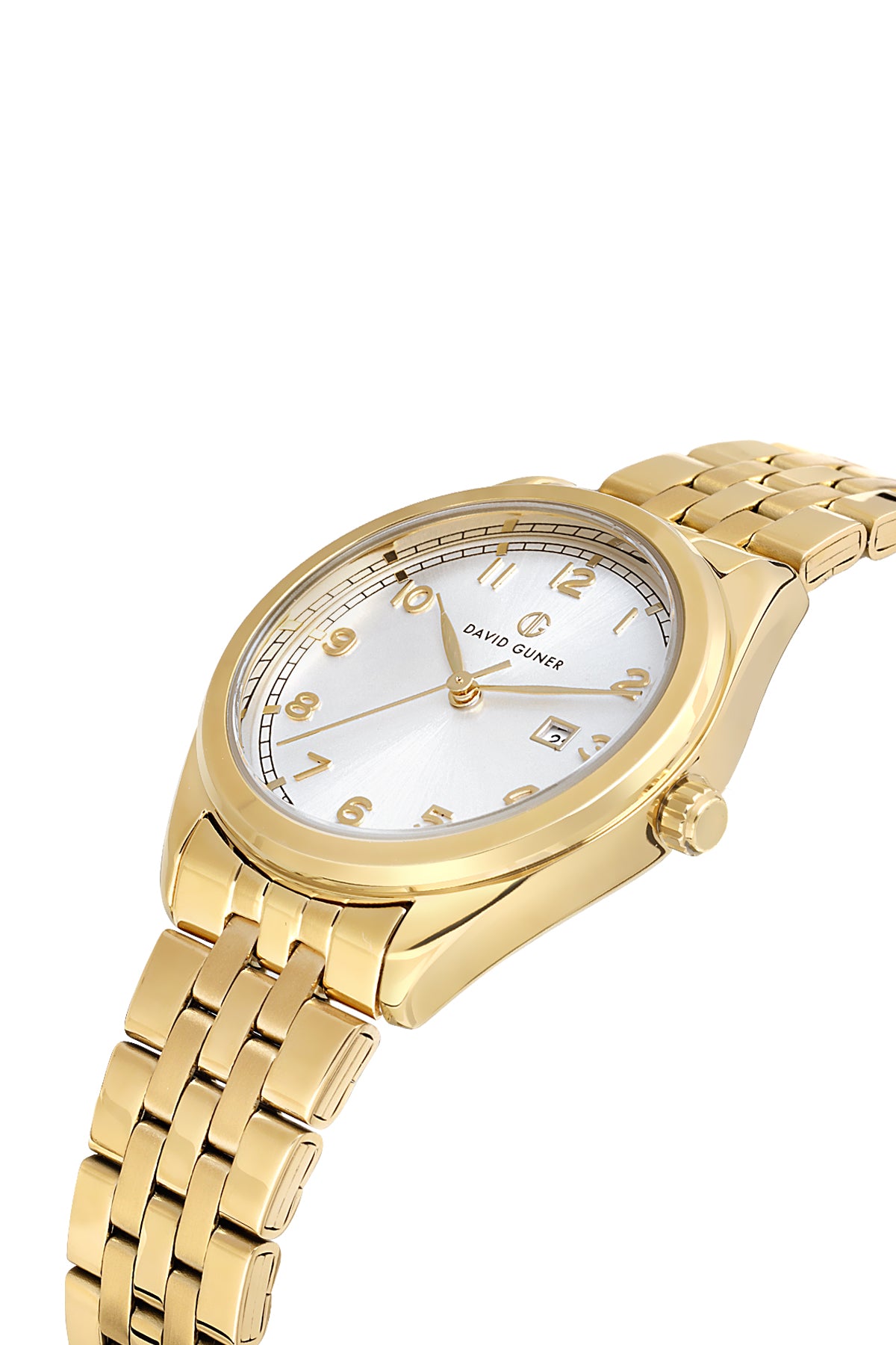 DAVID GUNER SARI KAPLAMALI BEYAZ KADRANLI KADIN KOL SAATİ - DG-8746LA-B1