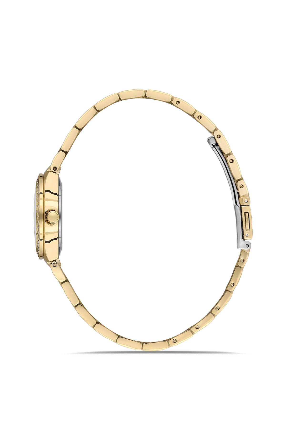 DAVID GUNER SARI KAPLAMALI BEYAZ KADRANLI KADIN KOL SAATİ DG-8868LA-B1