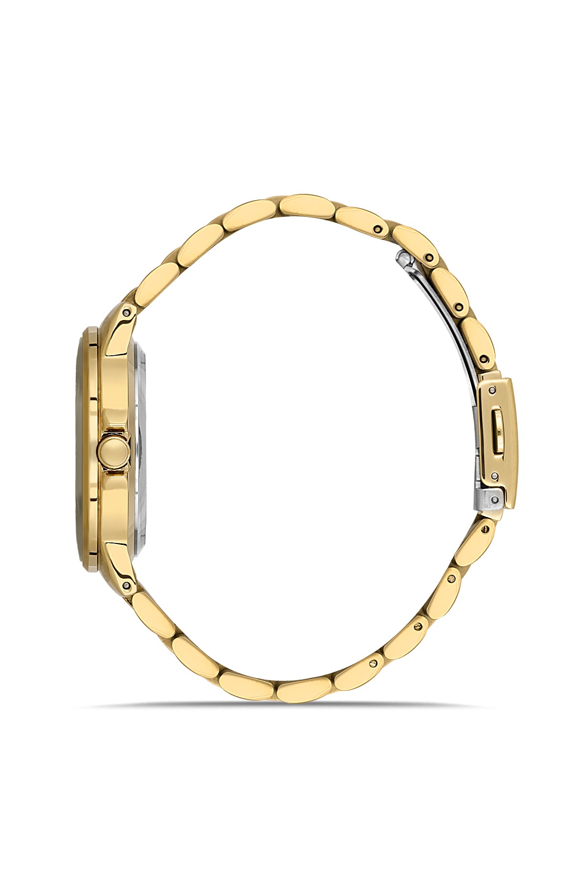 DAVID GUNER SARI KAPLAMALI BEYAZ KADRANLI KADIN KOL SAATİ DG-8909LA-B1