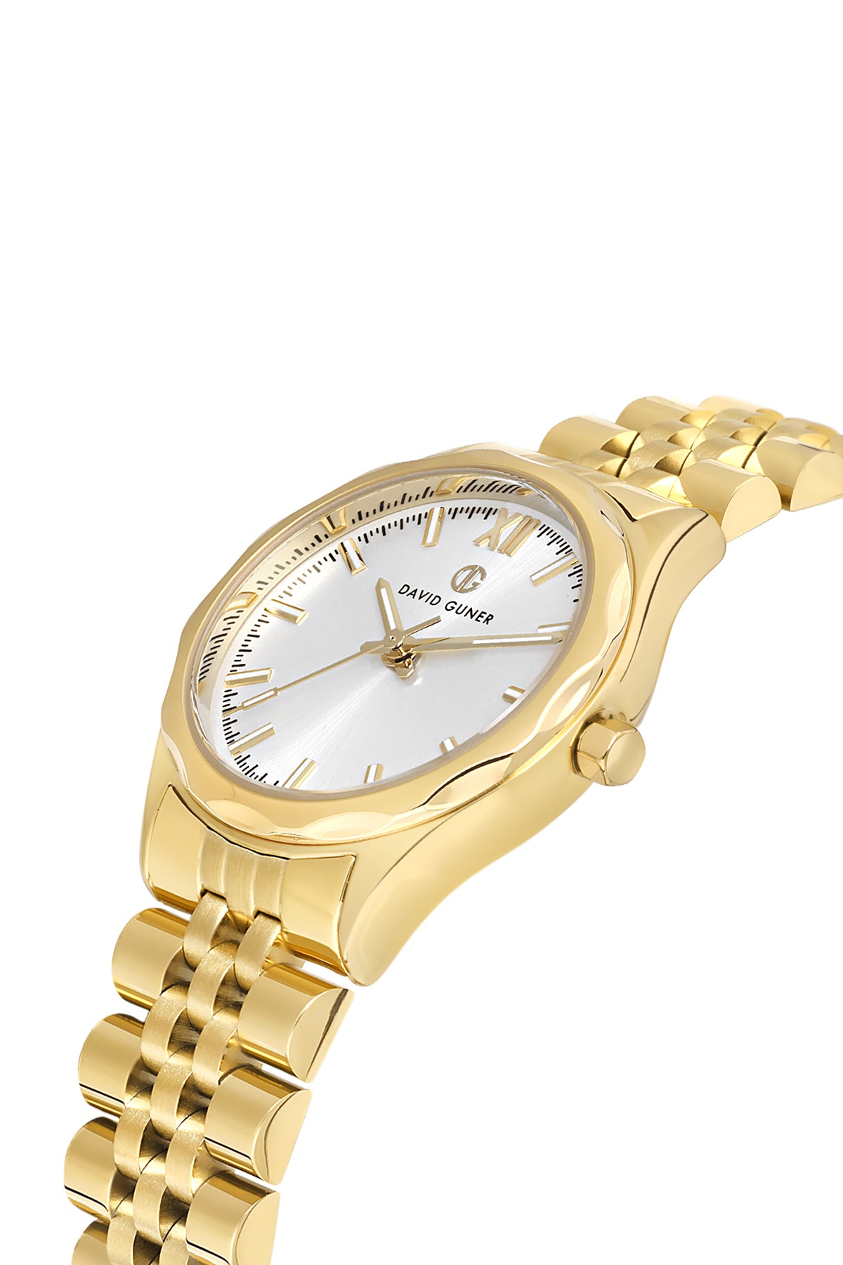 DAVID GUNER Sarı Kaplamalı Gümüş Kadranlı Kadın Kol Saati - DG-8704LA-B1