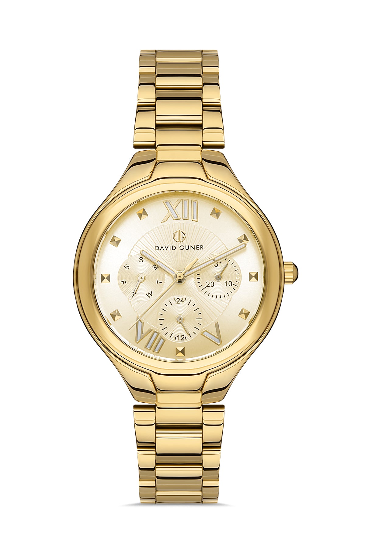 DAVID GUNER SARI KAPLAMALI SARI KADRANLI KADIN KOL SAATİ - DG-8346LA-B4