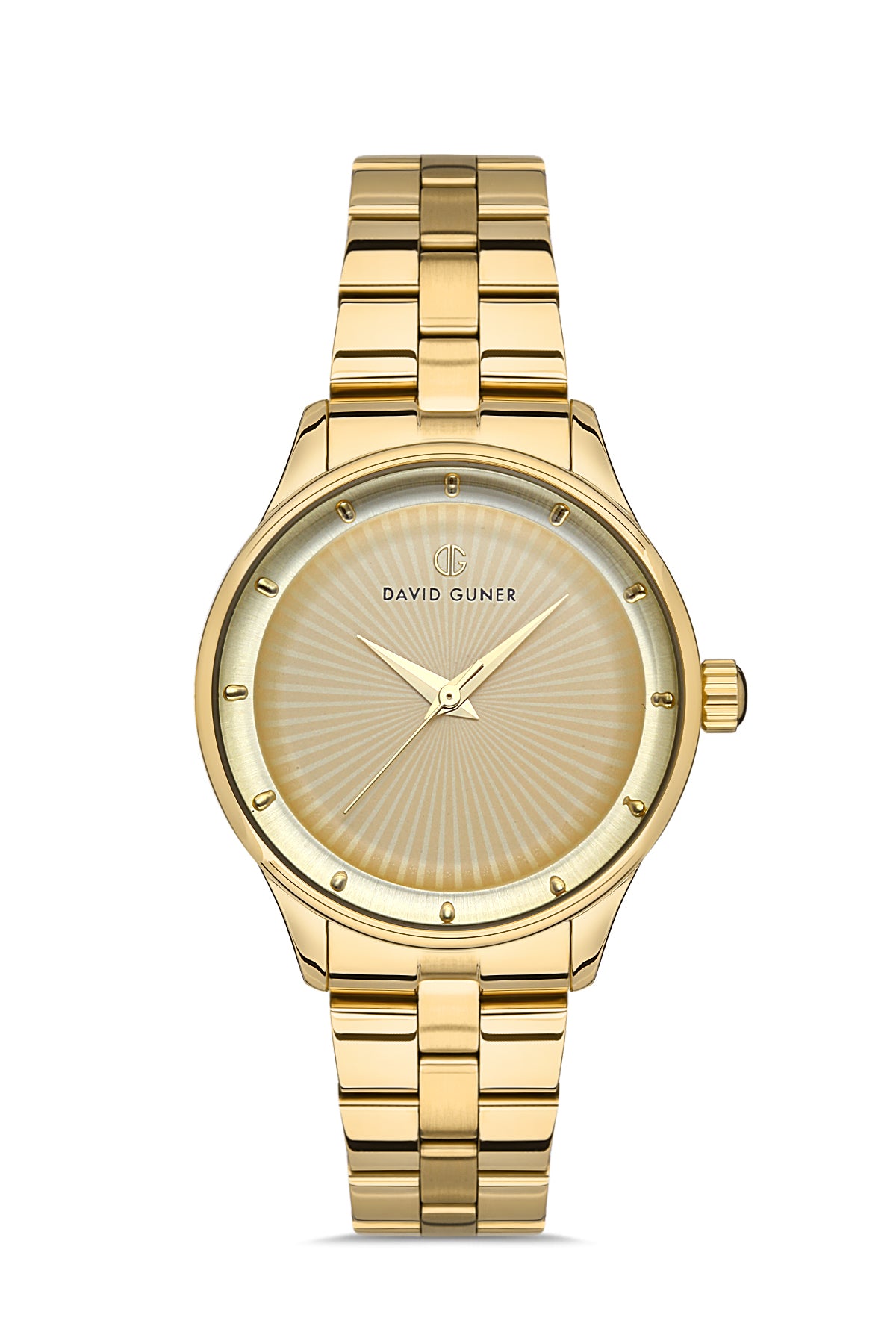 DAVID GUNER SARI KAPLAMALI SARI KADRANLI KADIN KOL SAATİ DG-8397LA-B4