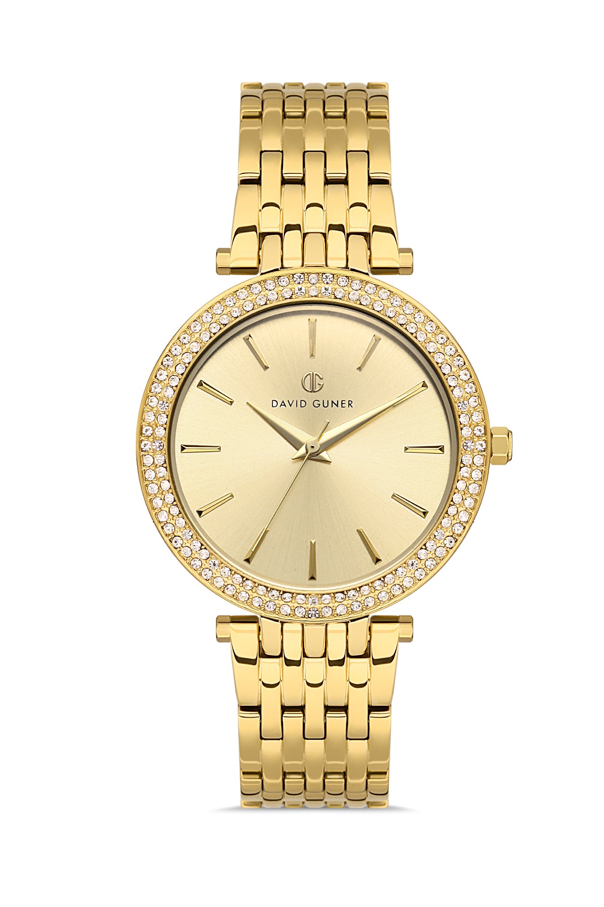 DAVID GUNER SARI KAPLAMALI SARI KADRANLI KADIN KOL SAATİ DG-8414LA-B4