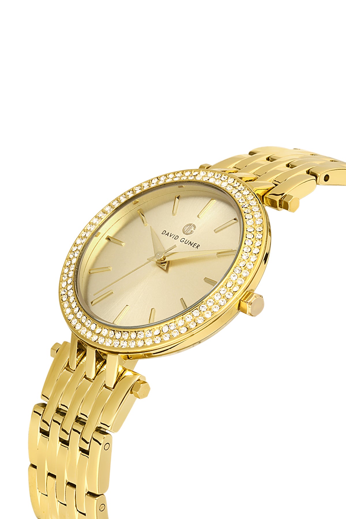 DAVID GUNER SARI KAPLAMALI SARI KADRANLI KADIN KOL SAATİ DG-8414LA-B4