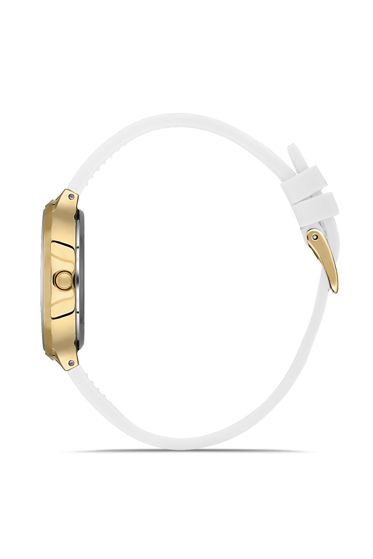 DAVID GUNER Sarı Renk Kaplamalı Beyaz Silikon Kordonlu Kadın Kol Saati - DG-8605LD-D4