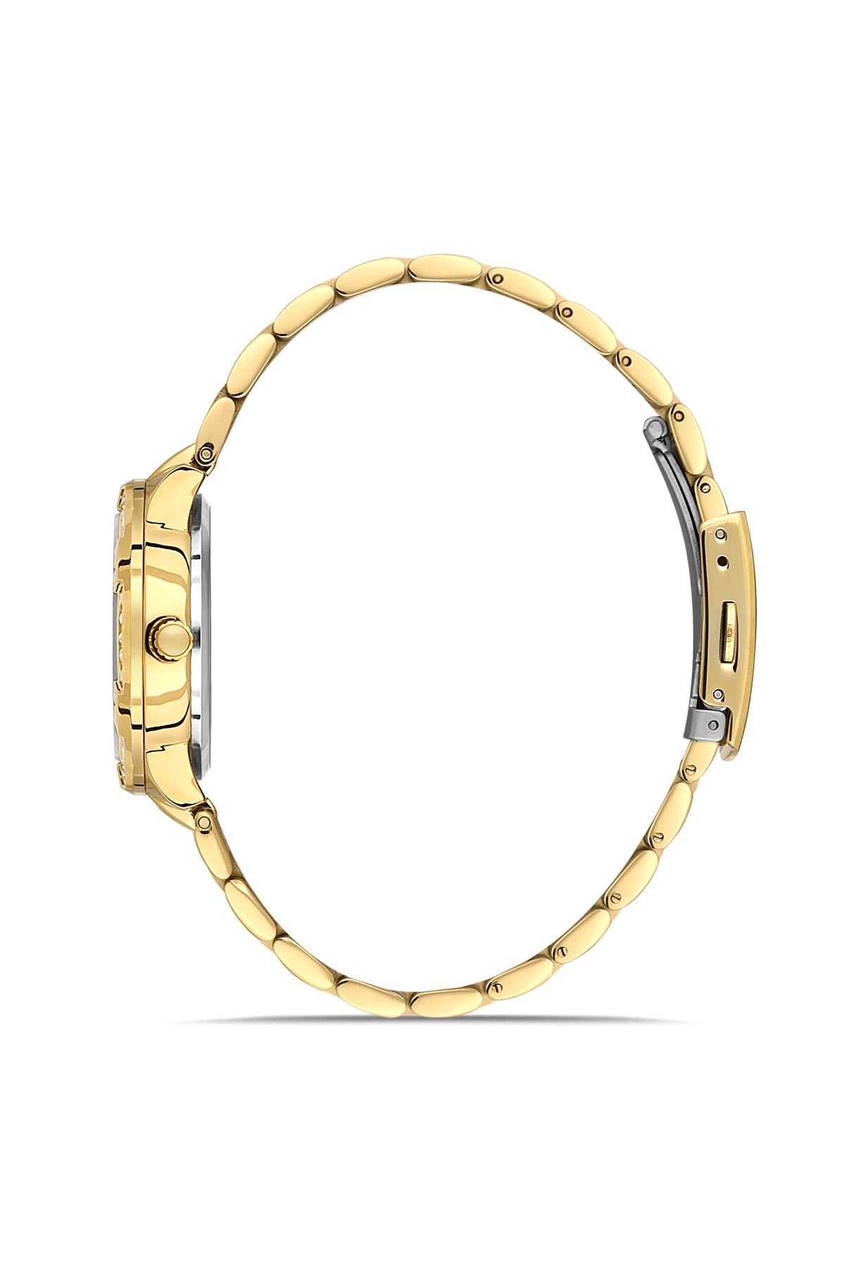 DAVID GUNER Sarı Renk Kadranlı Taşlı Kadın Kol Saati