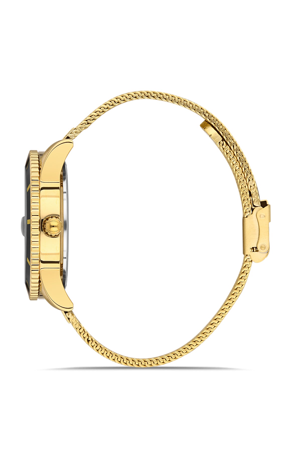 Davıd Guner Men's Watch with Calendar and Steel Knitted Band