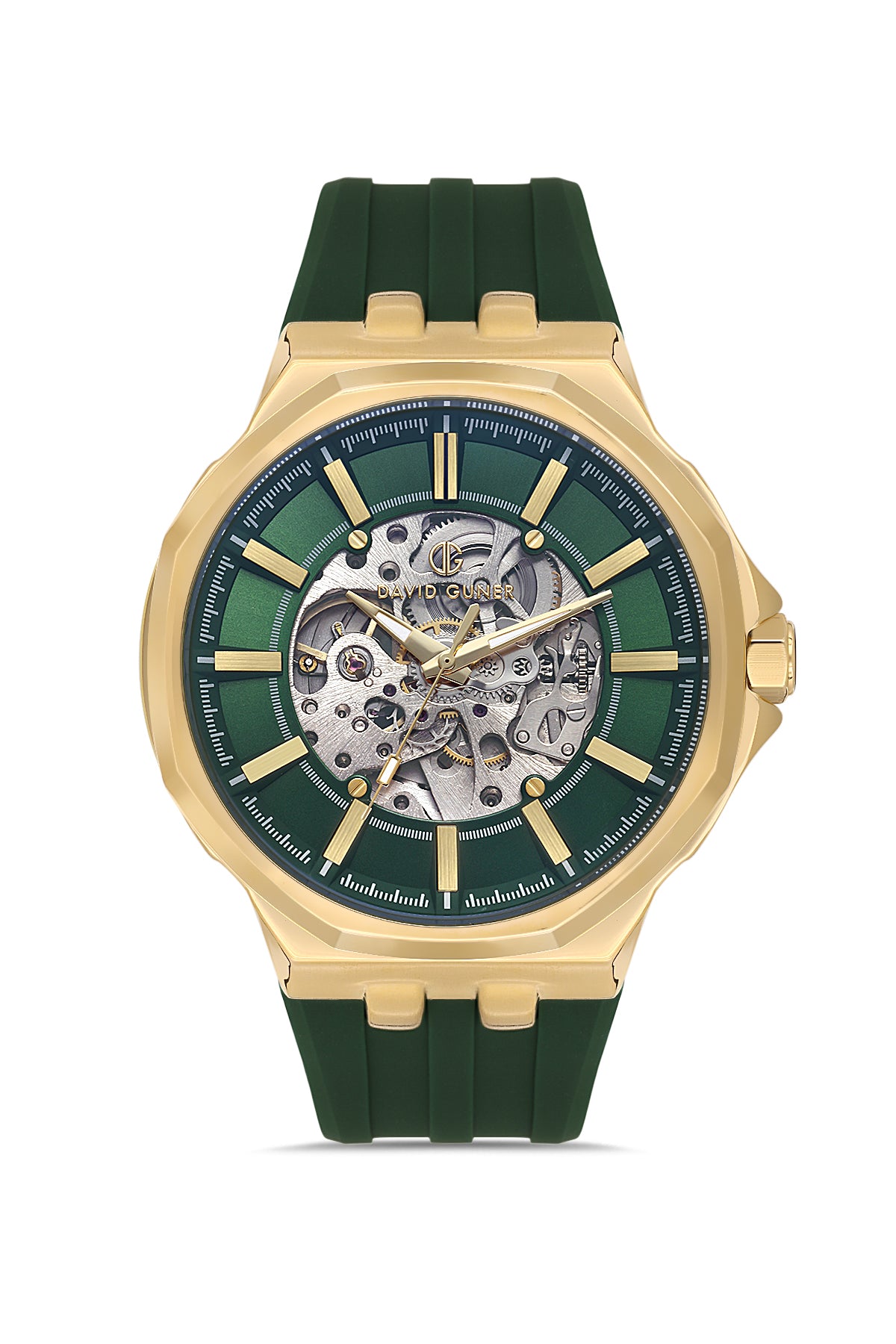 DAVID GUNER Sari Kaplamalı Yeşil Kadranlı Erkek Kol Saati - DG-8823GD-ZS10