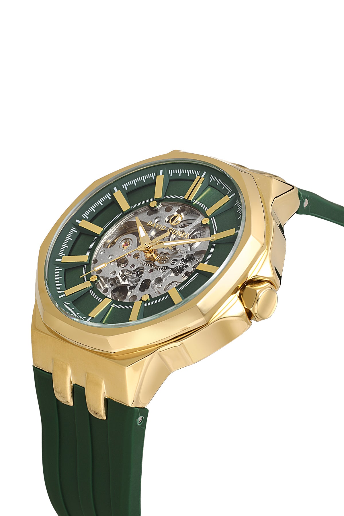 DAVID GUNER Sari Kaplamalı Yeşil Kadranlı Erkek Kol Saati - DG-8823GD-ZS10