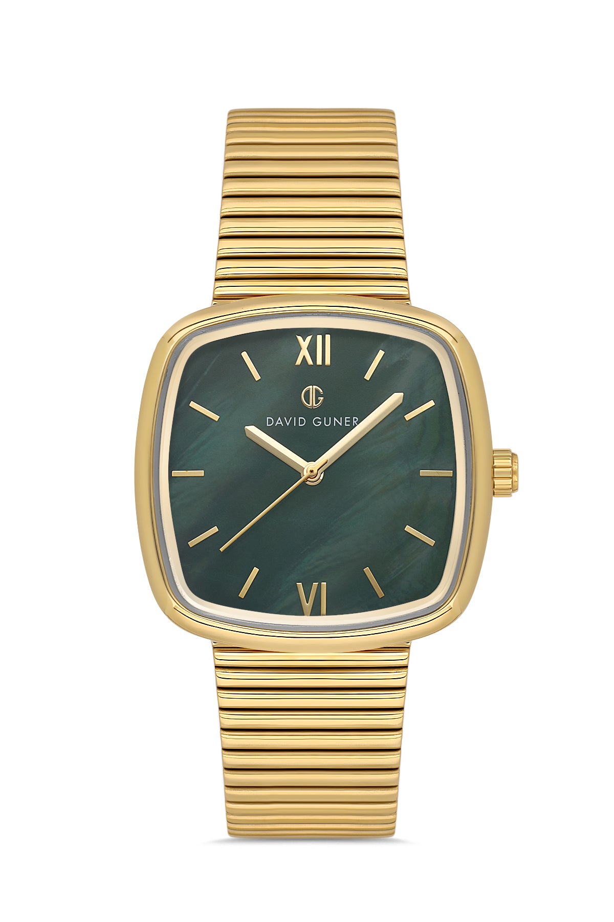 DAVID GUNER SARI KAPLAMALI YEŞİL KADRANLI KADIN KOL SAATİ DG-8651LA-B10