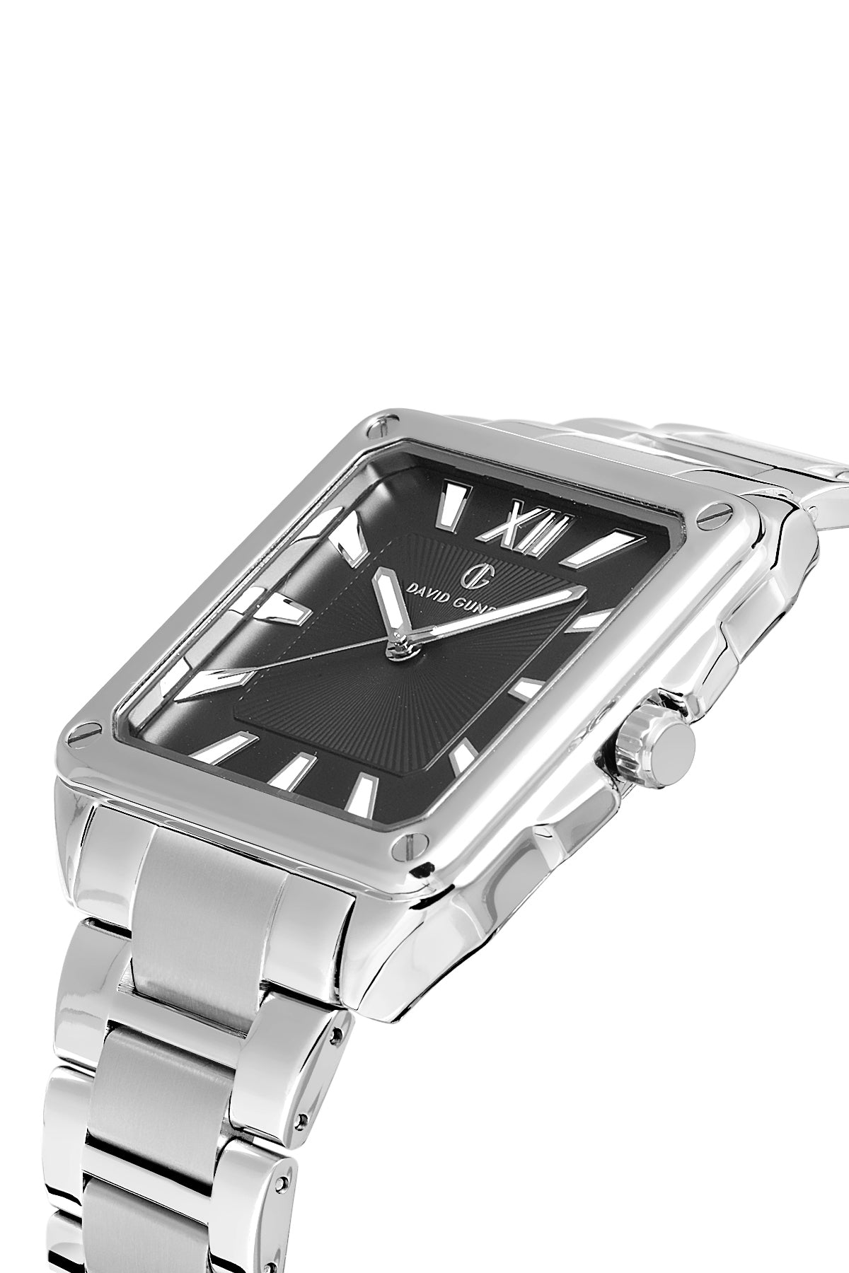 DAVID GUNER Siyah Kadranlı Gümüş Kaplamalı Erkek Kol Saati - DG-8668GA-A2