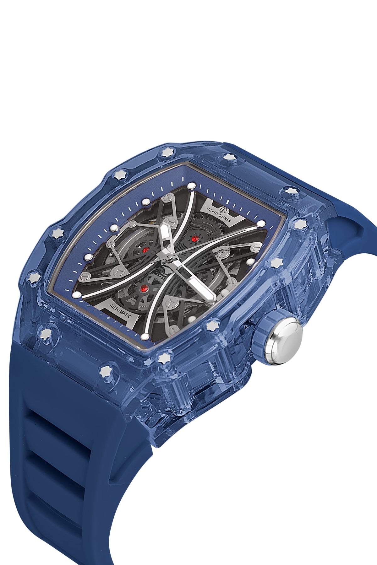 DAVID GUNER Siyah Kadranlı Otomatik Lacivert Polikarbon Kordon Erkek Kol Saati - DG-8628GD-ZA2