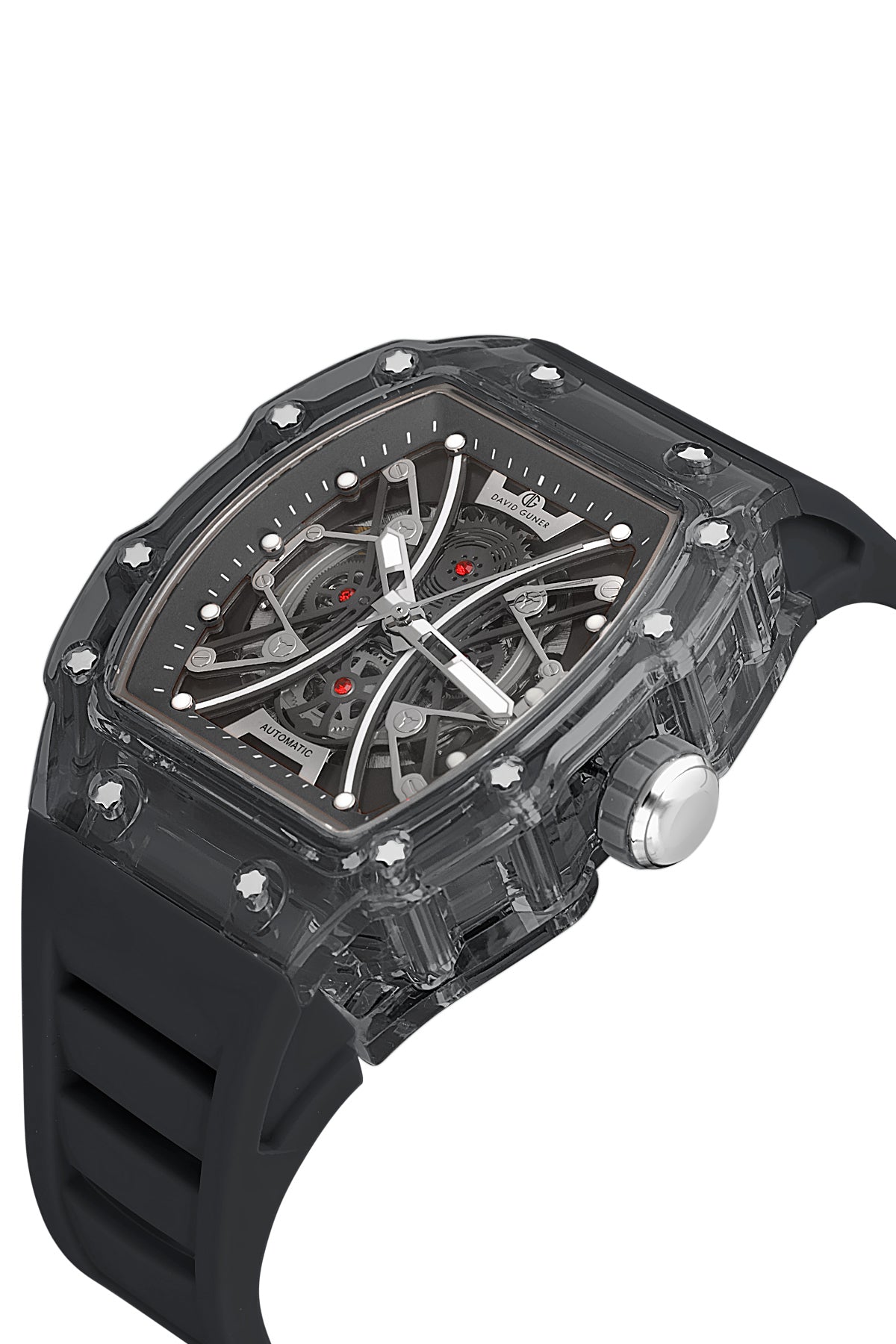 DAVID GUNER Siyah Kadranlı Otomatik Siyah Polikarbon Kordon Erkek Kol Saati - DG-8628GD-G2