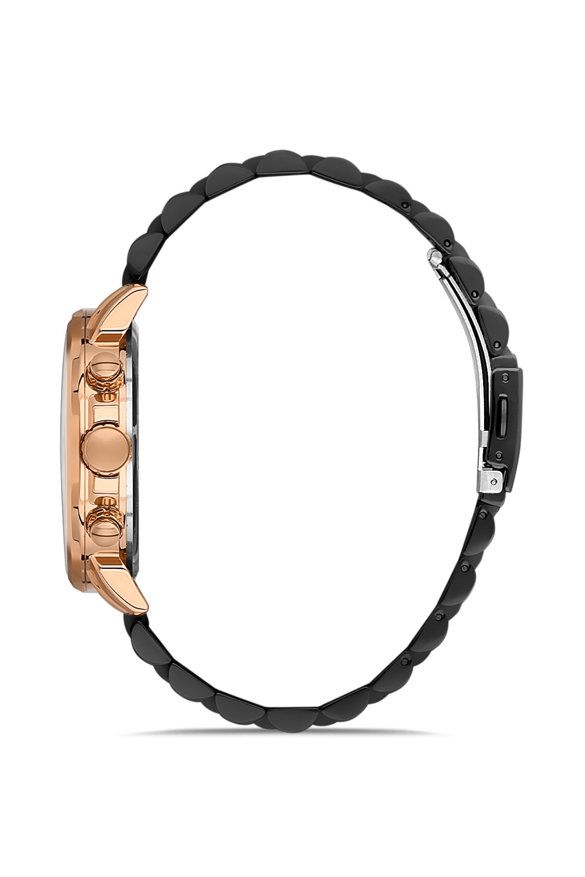 DAVID GUNER Siyah Kadranlı Rose Paslanmaz Masif Çelik Erkek Kol Saati - DG-8401GA-R2