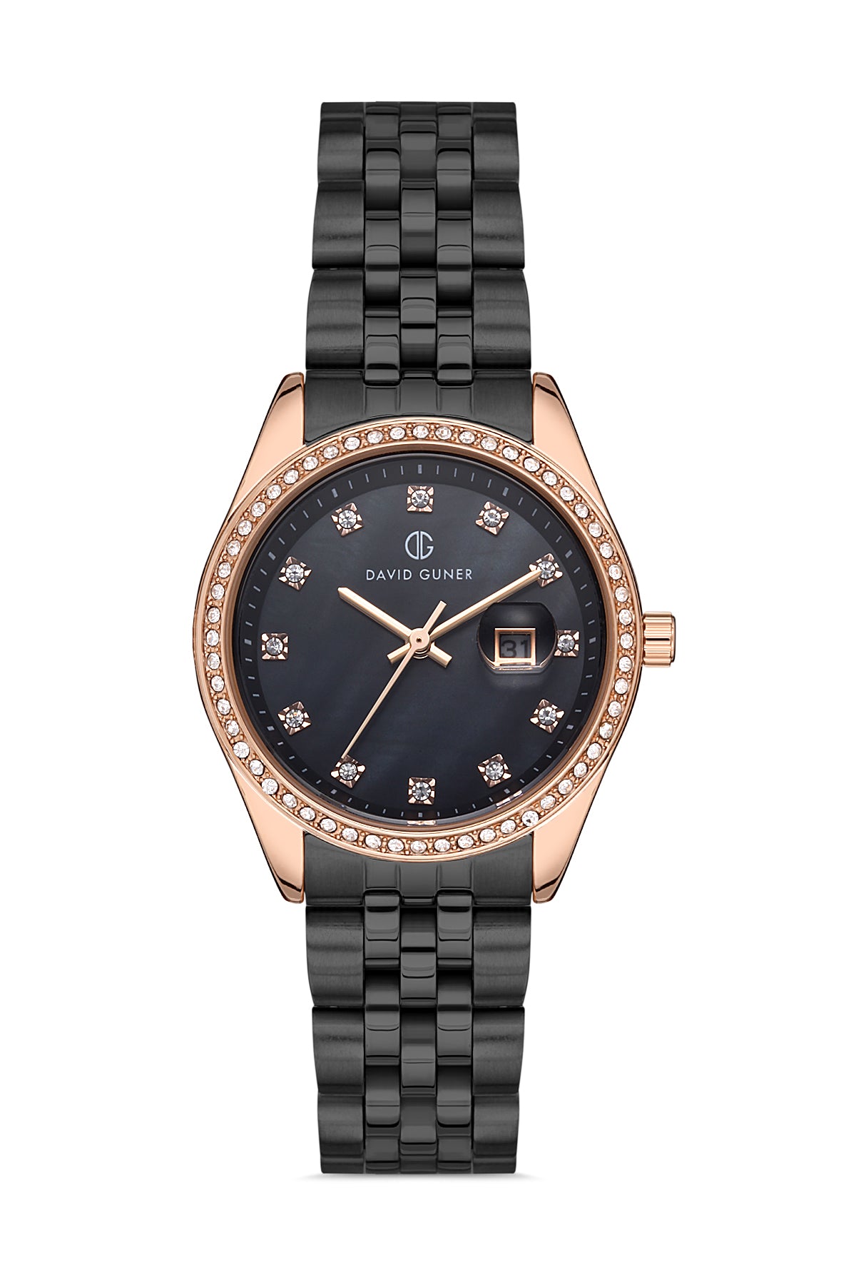DAVID GUNER Siyah Kadranlı Rose Siyah Kaplamalı Kadın Kol Saati - DG-8193LA-R2