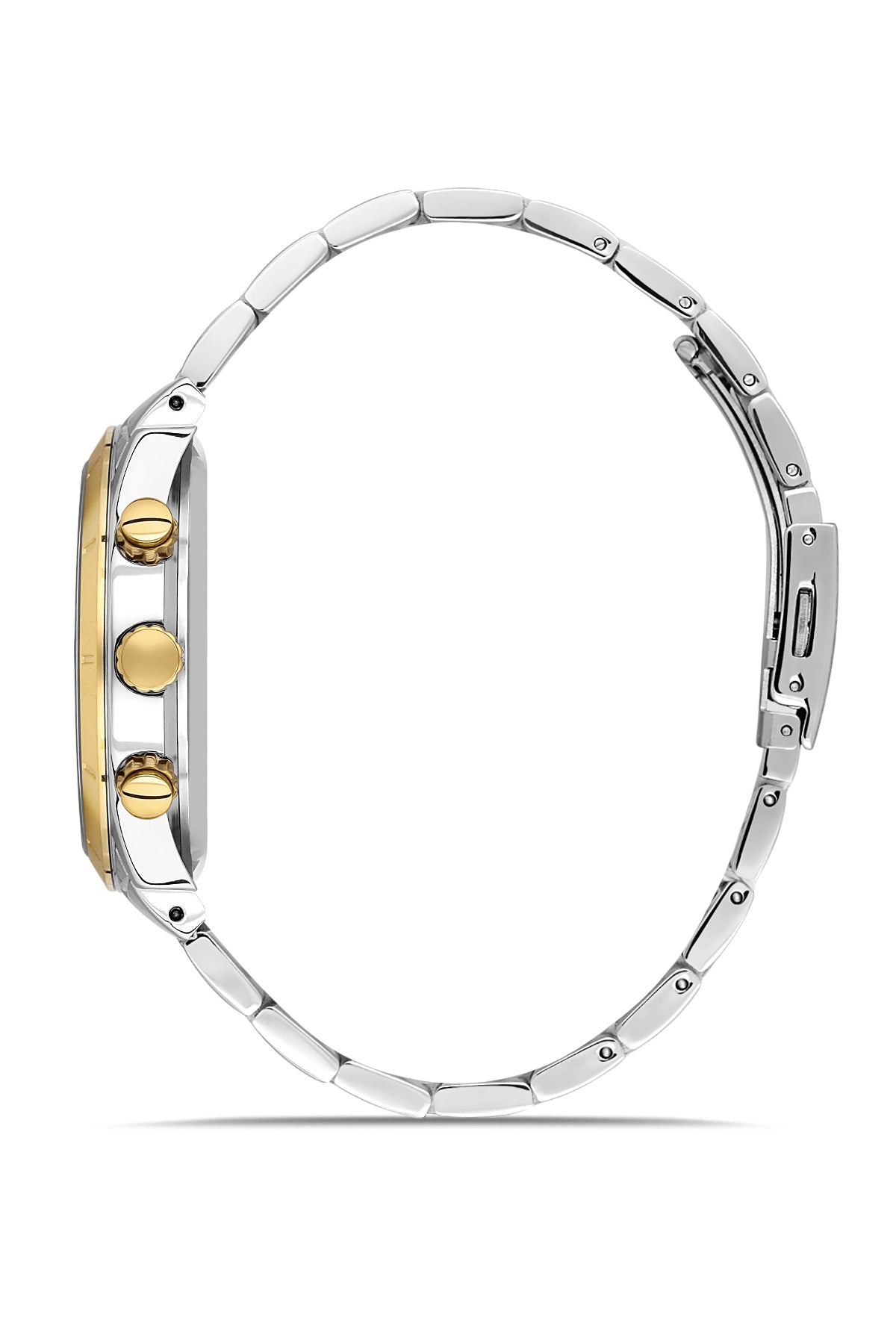 DAVID GUNER Siyah Kadranlı Sarı-Beyaz Kaplamalı Erkek Kol Saati - DG-8645GA-D2