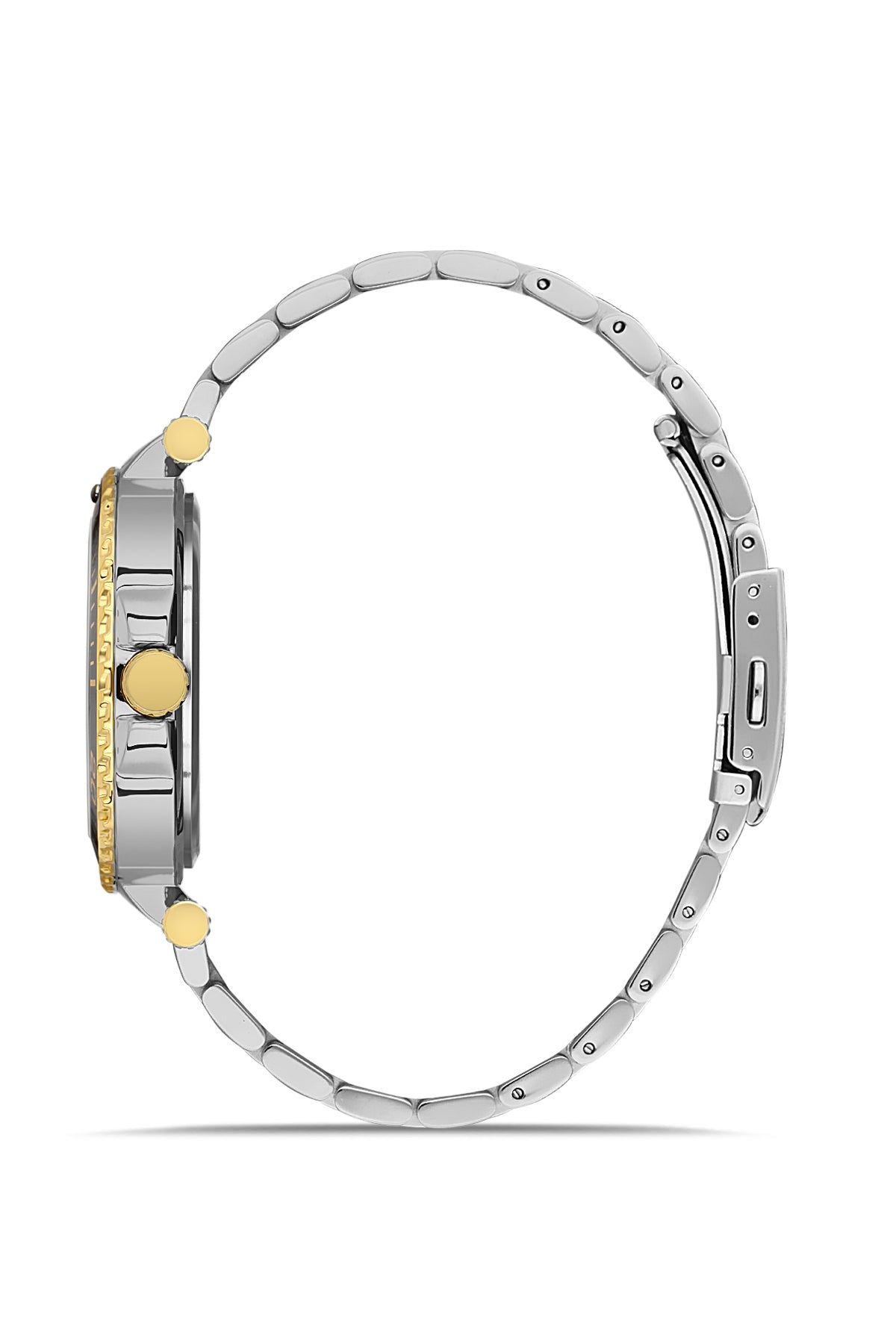 DAVID GUNER Siyah Kadranlı Sarı Gümüş Kaplamalı Takvimli Erkek Kol Saati - DG-8393GA-D2