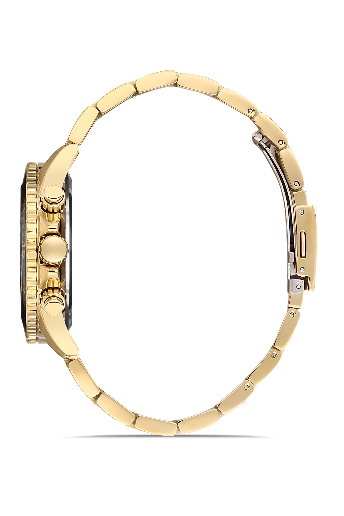 DAVID GUNER Siyah Kadranlı Sarı Kaplamalı Erkek Kol Saati - DG-8252GA-B2