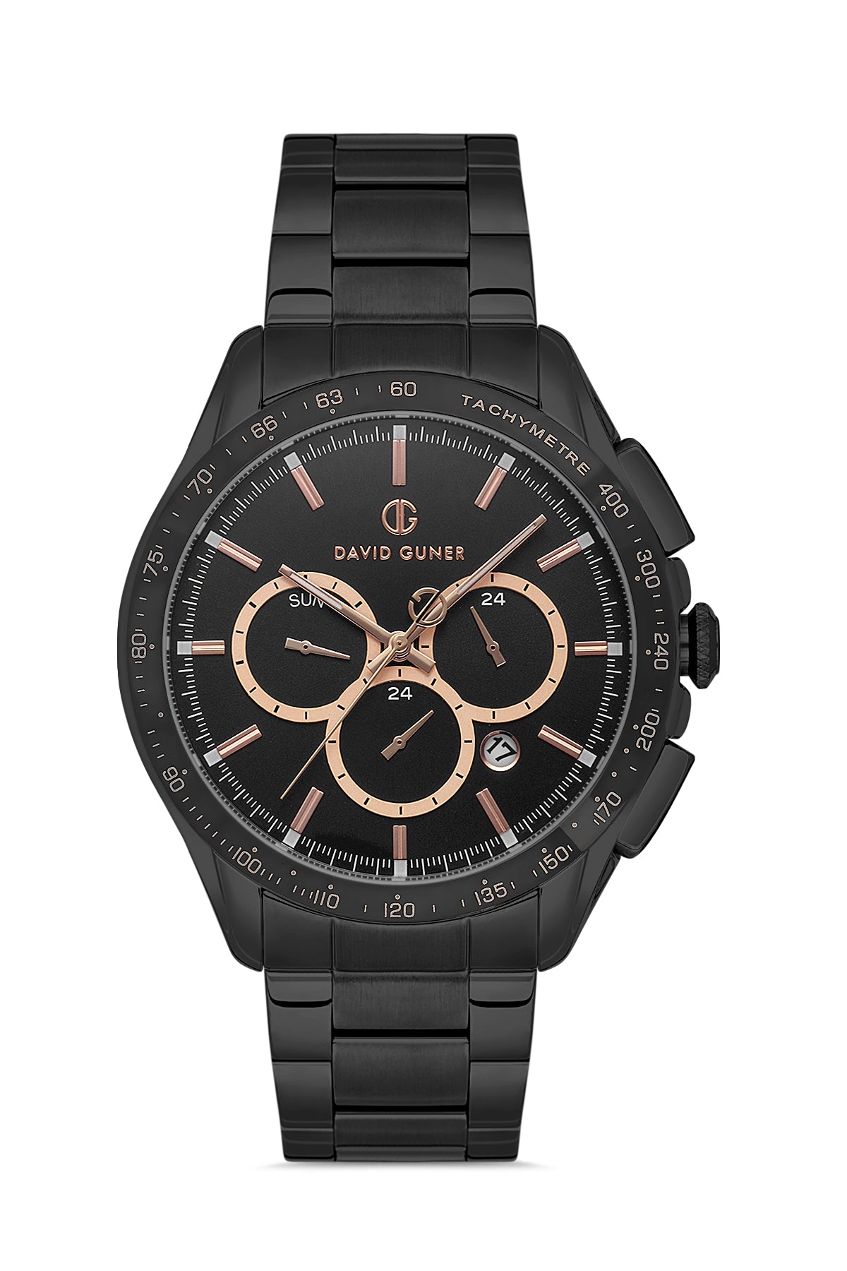 DAVID GUNER Siyah Kadranlı Siyah Kaplamalı Erkek Kol Saati - DG-8624GA-G2