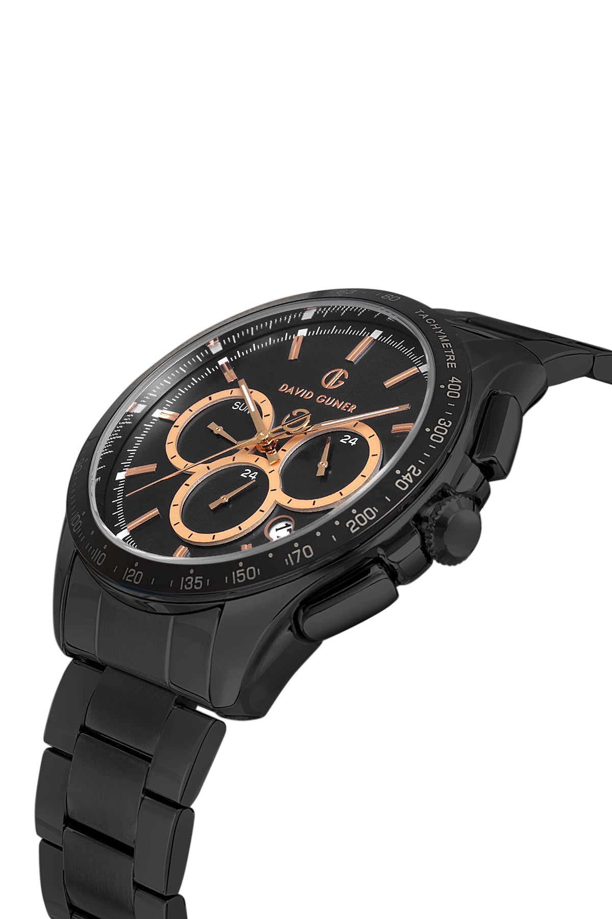 DAVID GUNER Siyah Kadranlı Siyah Kaplamalı Erkek Kol Saati - DG-8624GA-G2