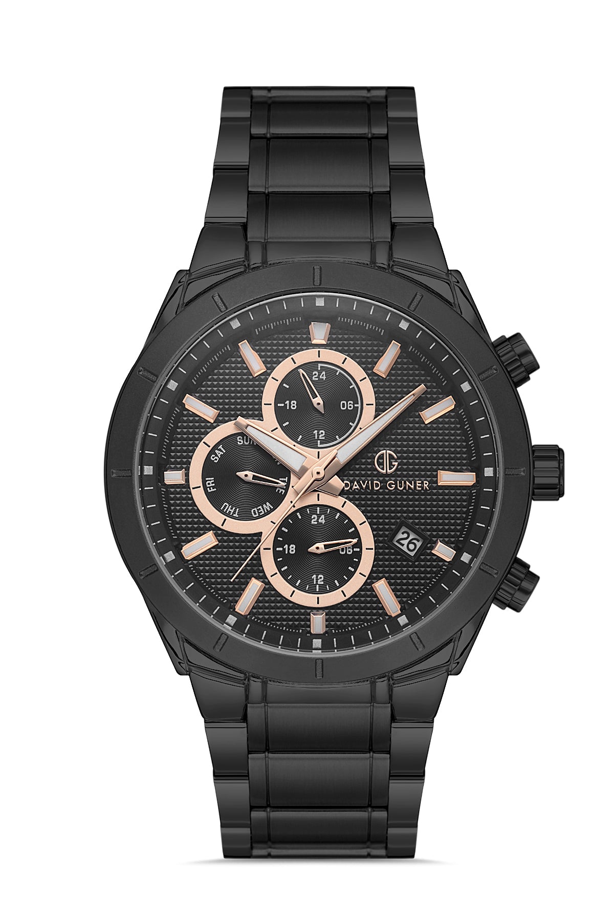 DAVID GUNER Siyah Kadranlı Siyah Kaplamalı Erkek Kol Saati - DG-8645GA-G2