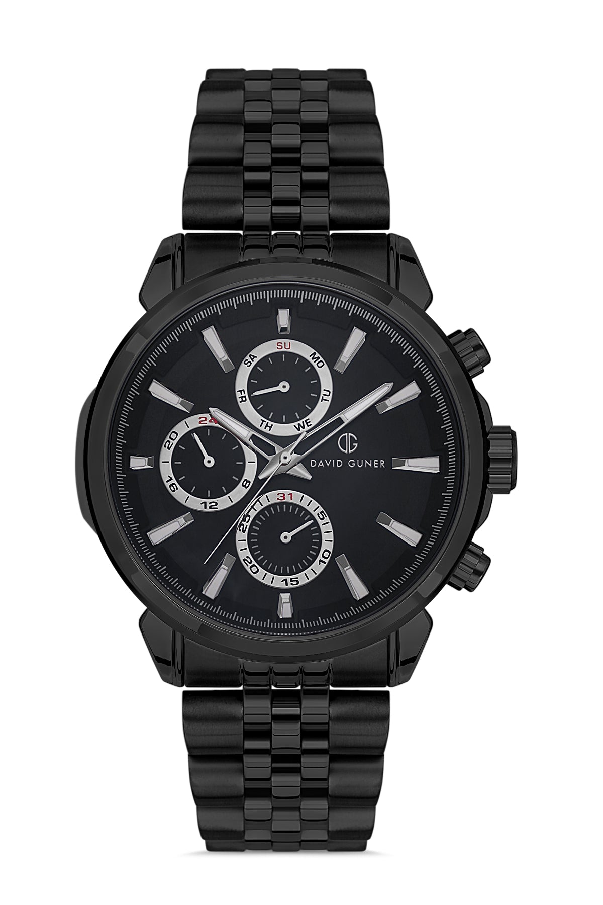 DAVID GUNER Siyah Kadranlı Siyah Paslanmaz Masif Çelik Erkek Kol Saati - DG-8401GA-G2