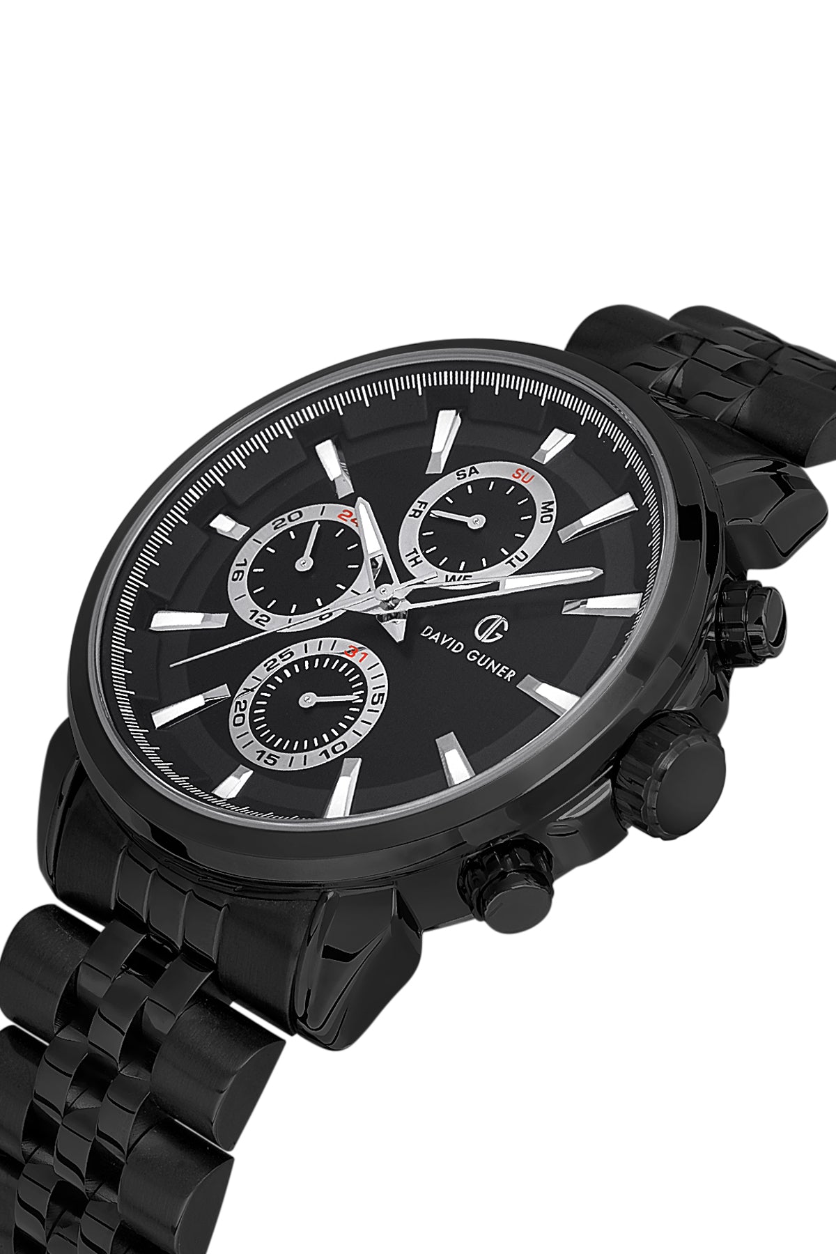 DAVID GUNER Siyah Kadranlı Siyah Paslanmaz Masif Çelik Erkek Kol Saati - DG-8401GA-G2
