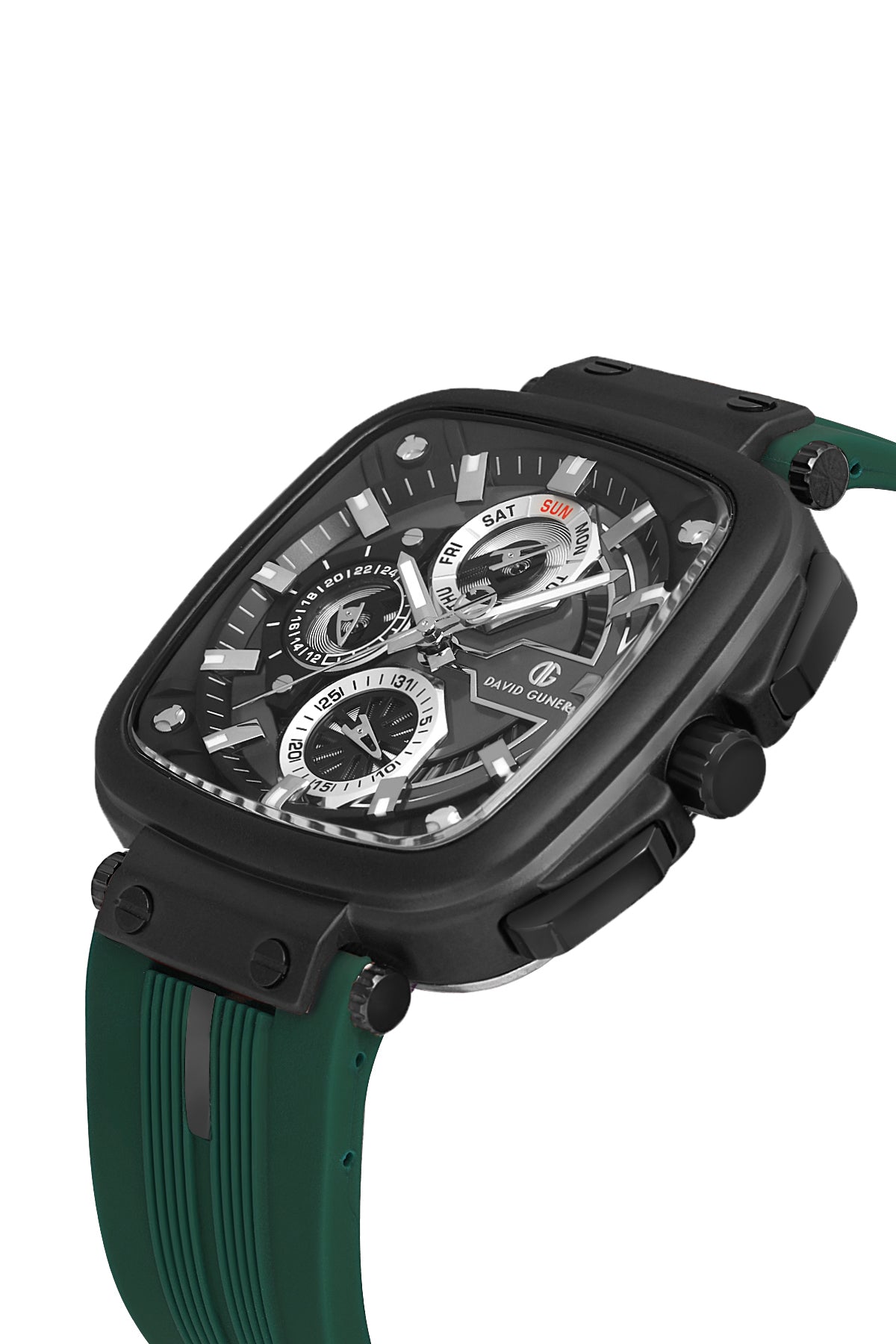 DAVID GUNER Siyah Kadranlı Yeşil Kayışlı Kare Erkek Kol Saati - DG-8500GD-ZF10