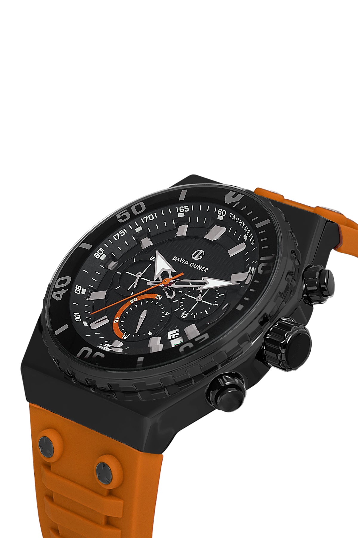 DAVID GUNER Siyah Kaplama Siyah Kadranlı Multi Fonksiyonlu Silikon Kayışlı Erkek Kol Saati - DG-8665GD-Y2