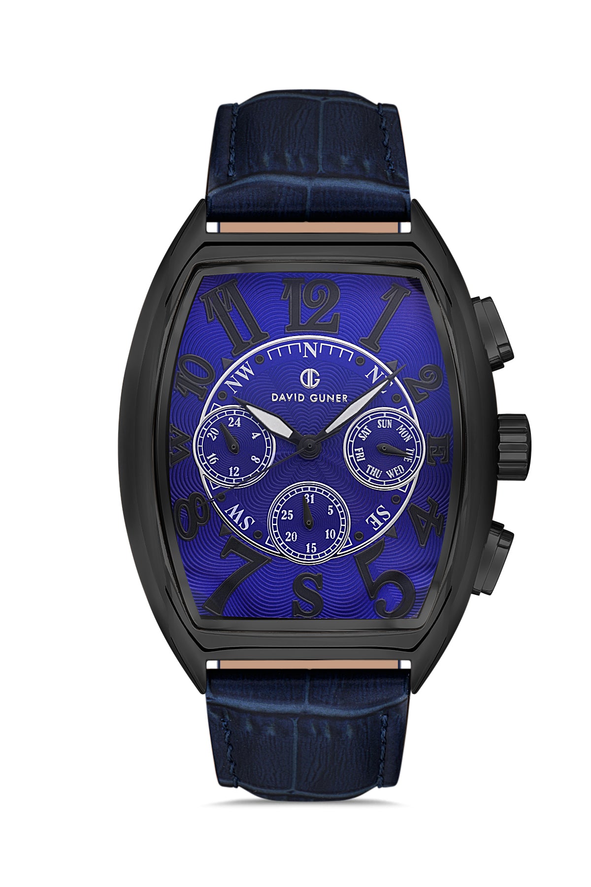 DAVID GUNER SİYAH KAPLAMALI MAVİ KADRANLI ERKEK KOL SAATİ DG-8707GB-ZA3