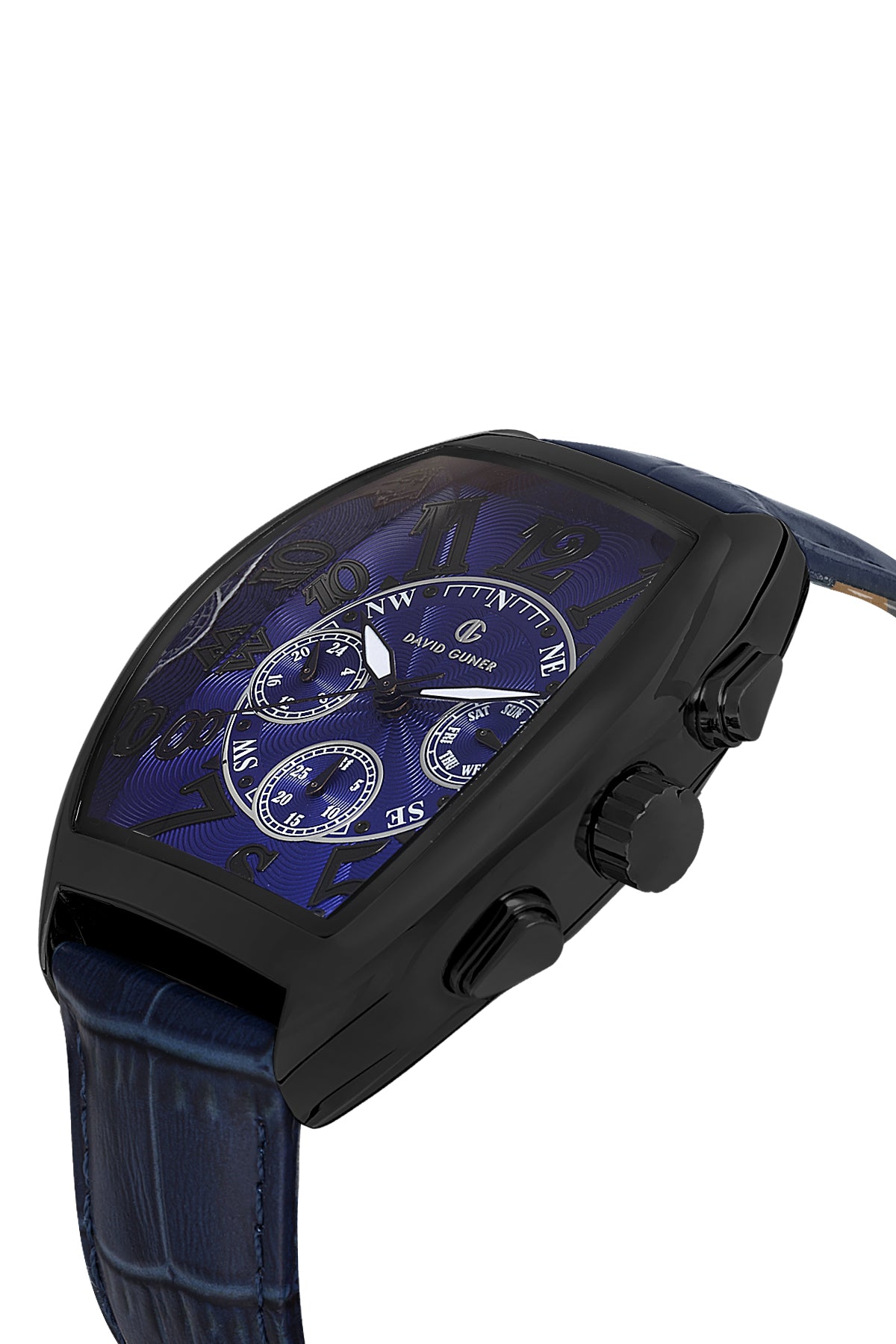 DAVID GUNER SİYAH KAPLAMALI MAVİ KADRANLI ERKEK KOL SAATİ DG-8707GB-ZA3