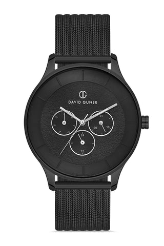 DAVID GUNER SİYAH KAPLAMALI SİYAH KADRANLI ERKEK KOL SAATİ - DG-8246GC-G2
