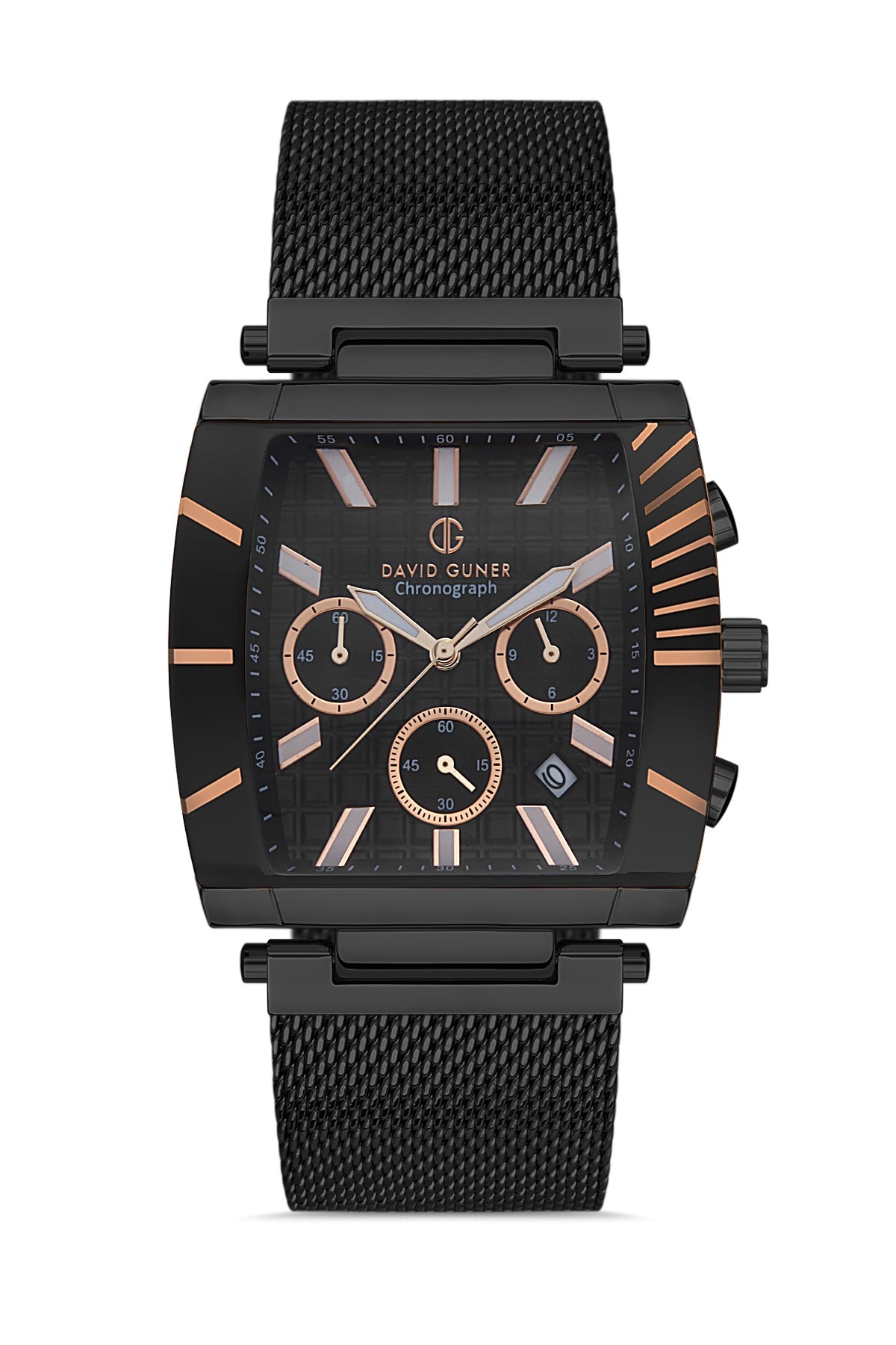 DAVID GUNER SİYAH KAPLAMALI SİYAH KADRANLI ERKEK KOL SAATİ DG-8057GC-G2