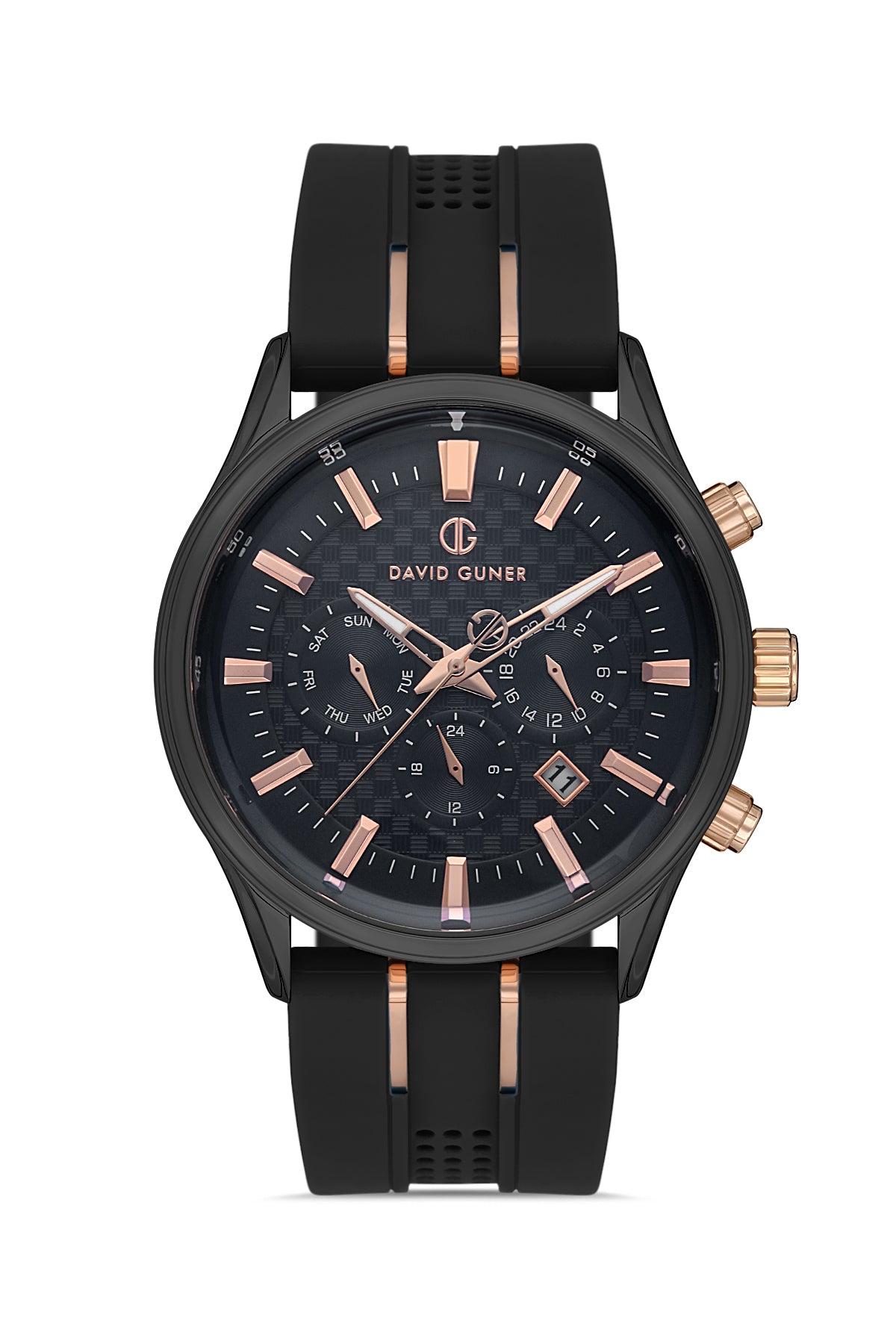 DAVID GUNER Multifunctional Men's Watch with Silicone Band