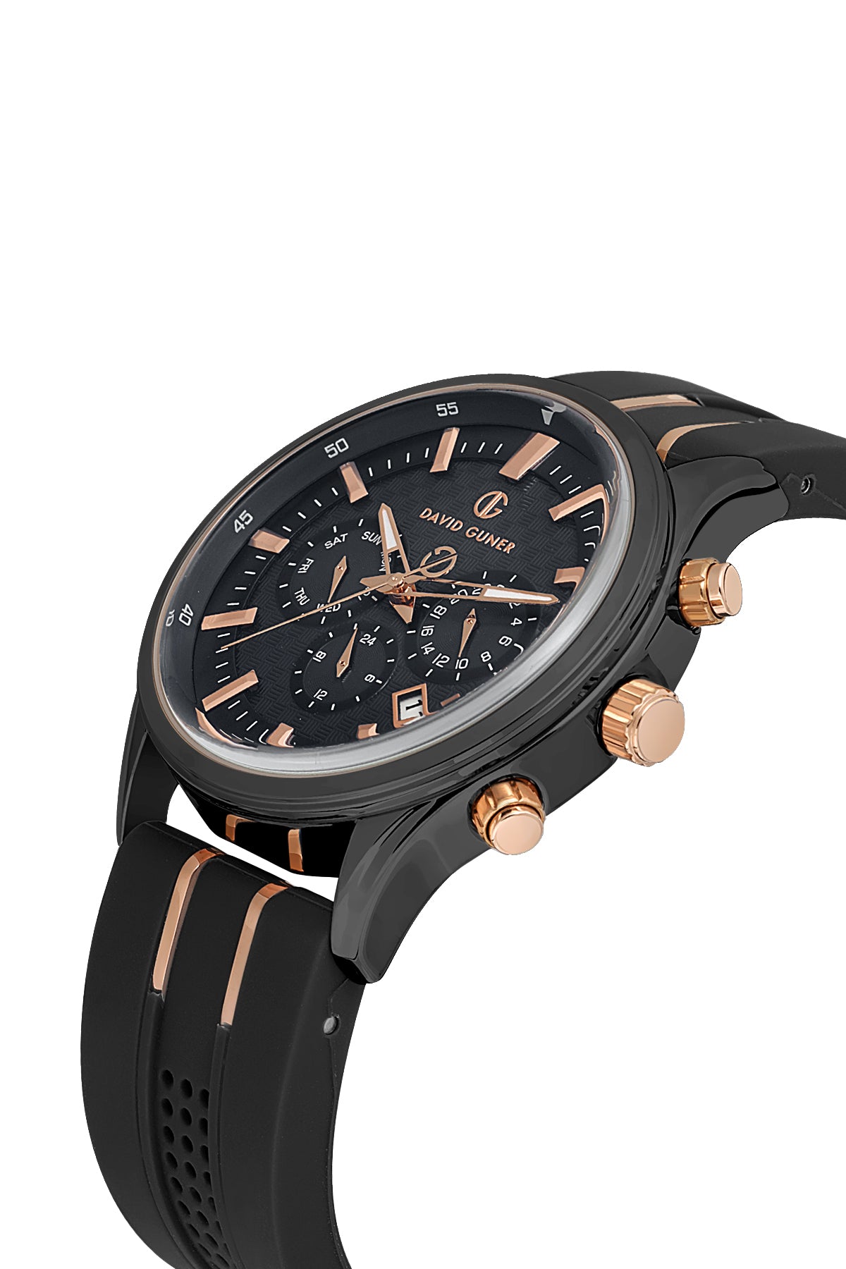 DAVID GUNER Multifunctional Men's Watch with Silicone Band