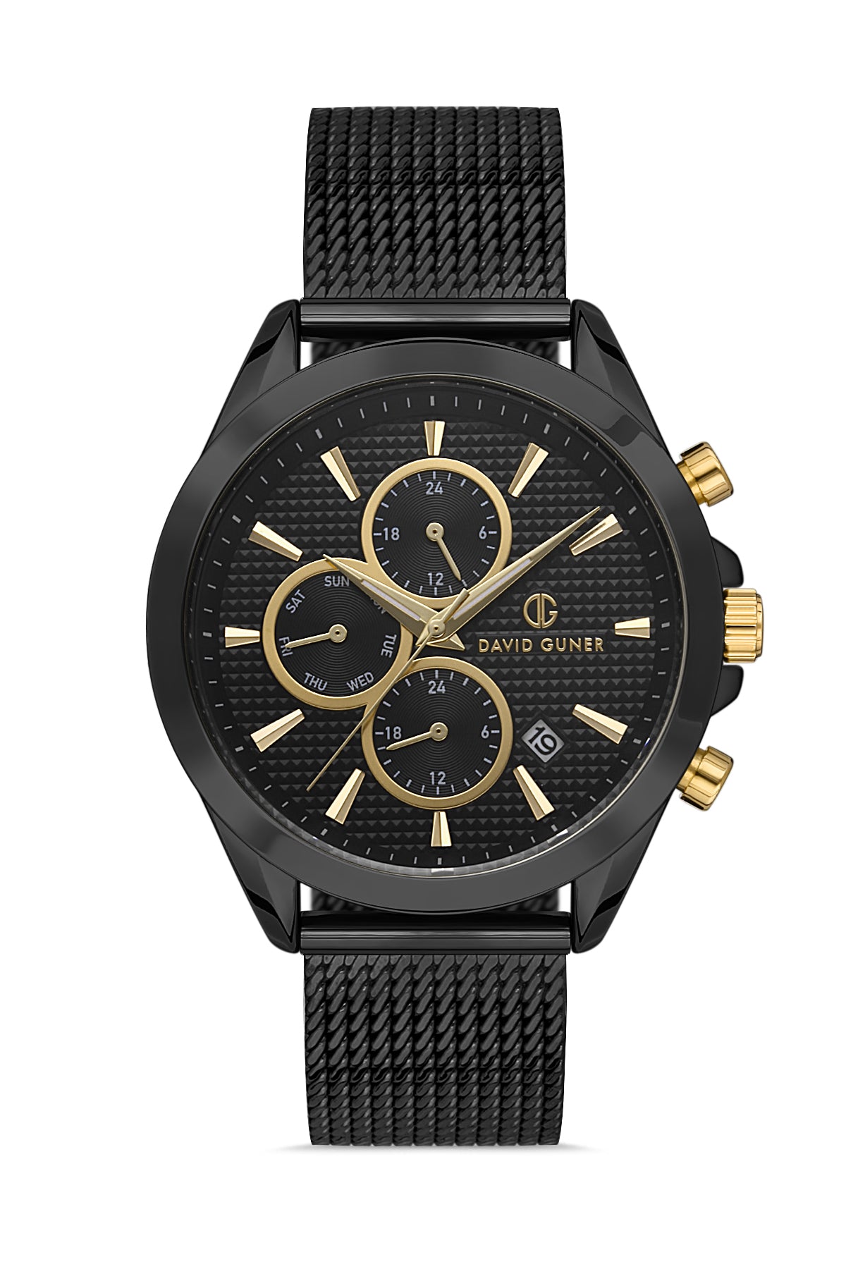 DAVID GUNER SİYAH KAPLAMALI SİYAH KADRANLI ERKEK KOL SAATİ - DG-8323GC-G2B