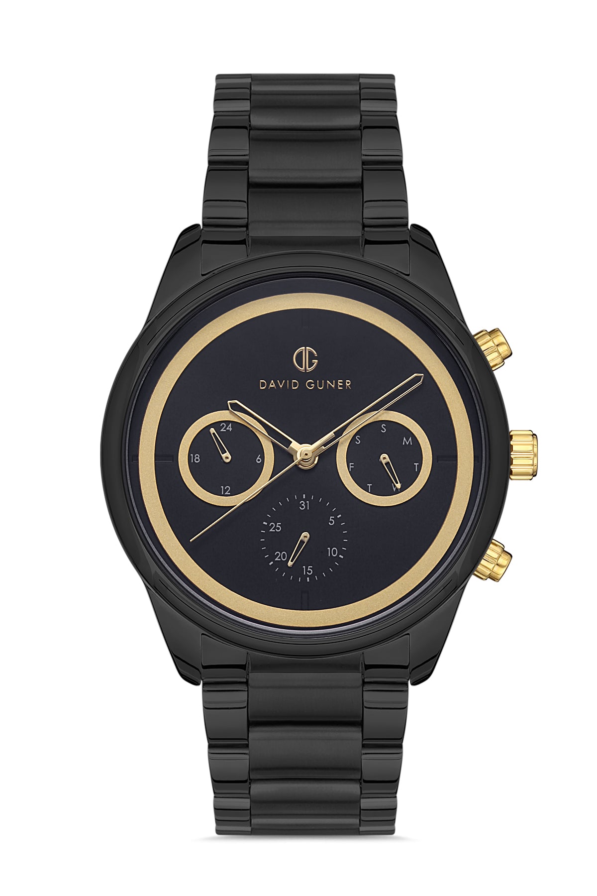 Davıd Guner Black Coated Black Dial Men's Watch