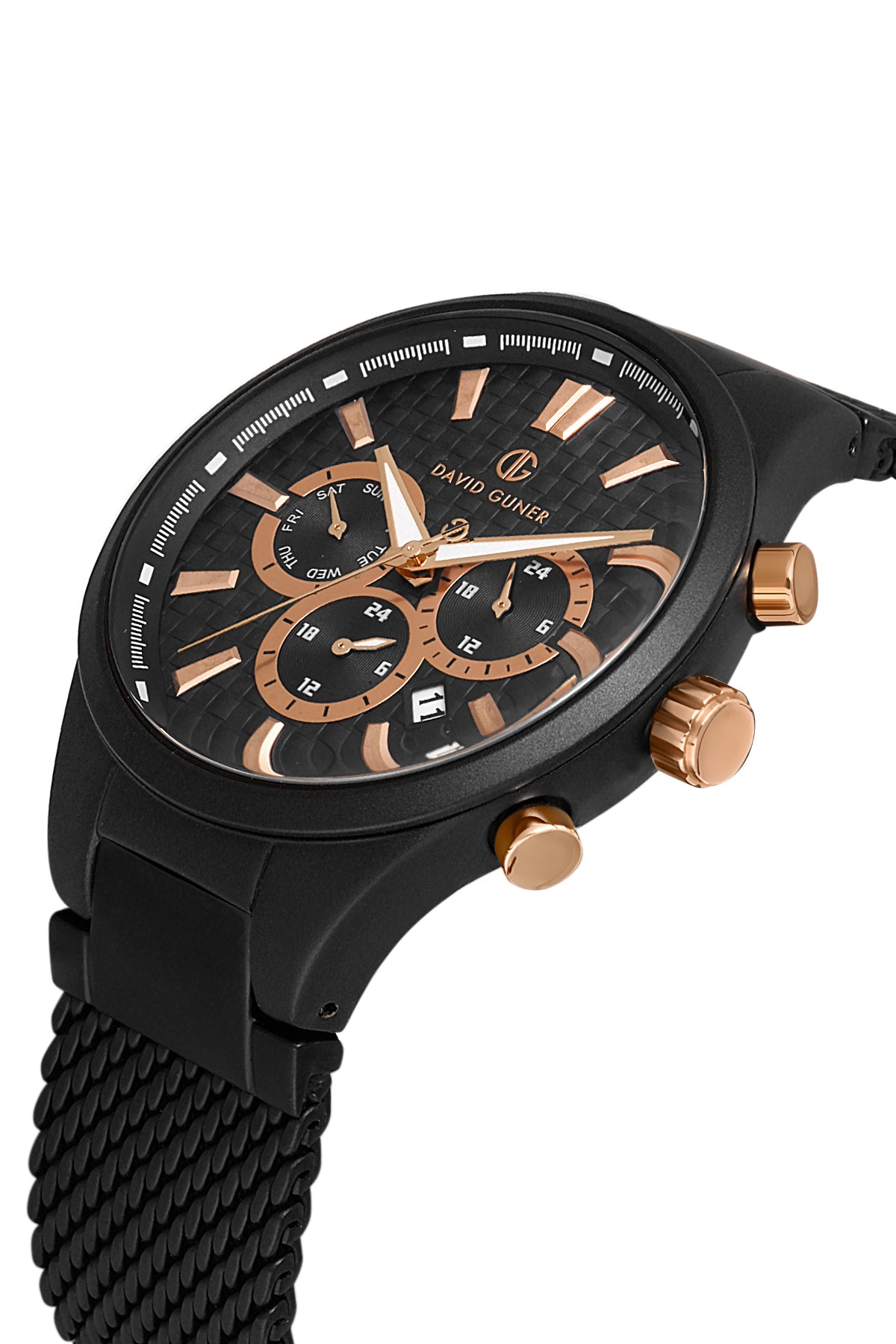DAVID GUNER SİYAH KAPLAMALI SİYAH KADRANLI ERKEK KOL SAATİ - DG-8343GC-G2