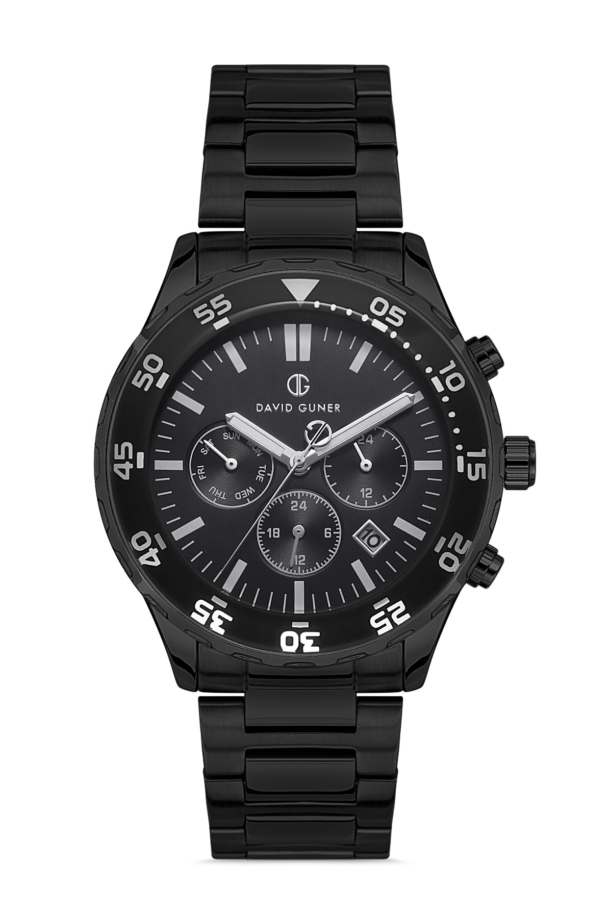 DAVID GUNER Siyah Kaplamalı Siyah Kadranlı Erkek Kol Saati - DG-8427GA-G2