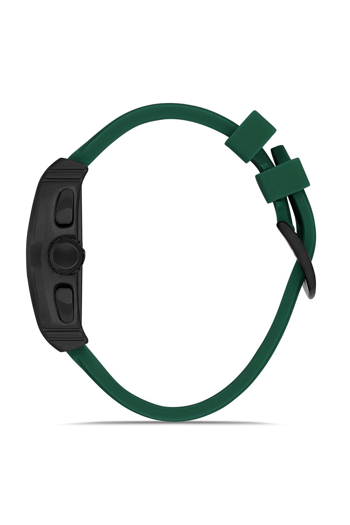 DAVID GUNER Yeşil Silikon Kordonlu Yeşil Kadranlı Siyah Kaplamalı Multi Fonksiyonlu Erkek Dikdörtgen Kol Saati - DG-8487GD-ZF2