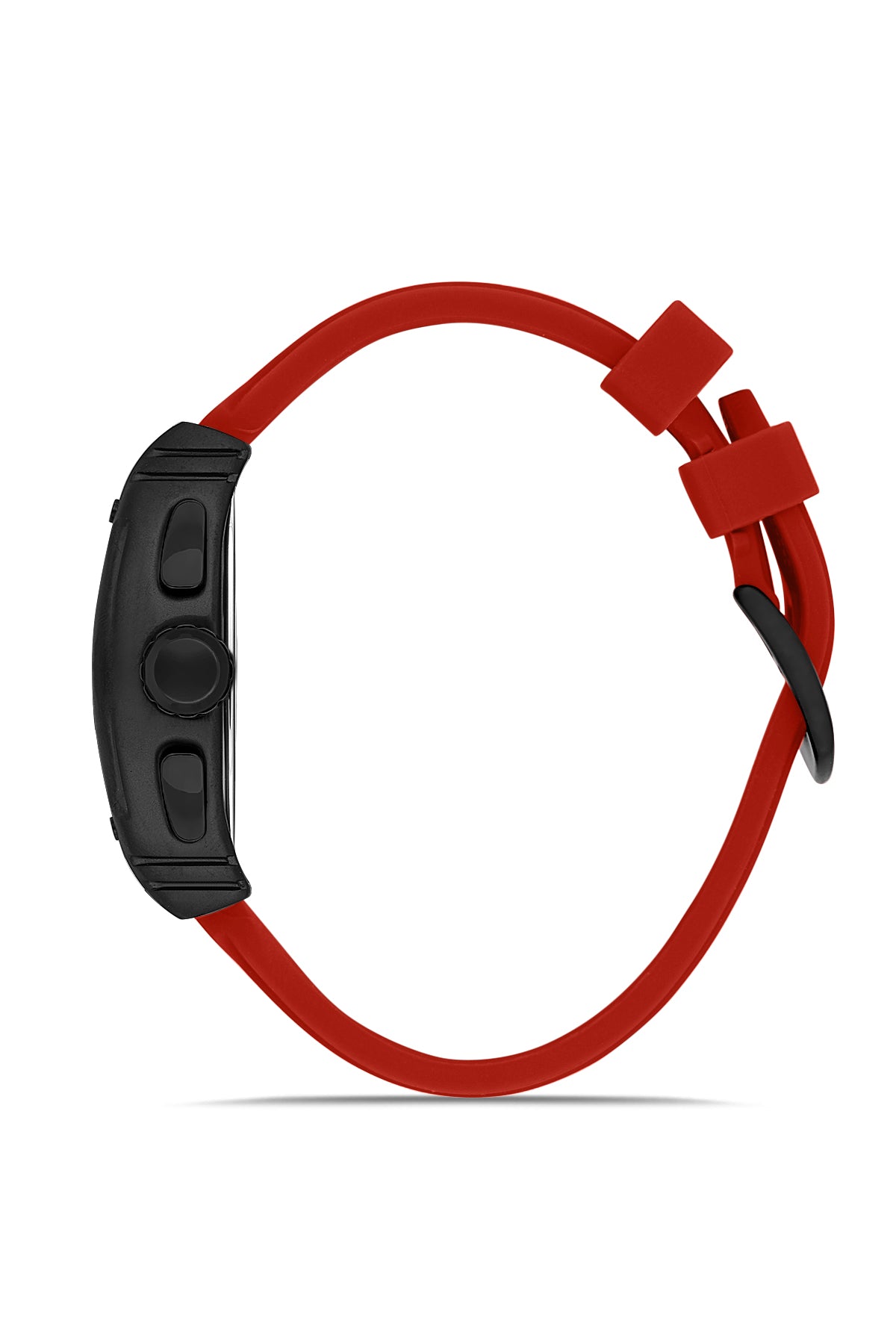 DAVID GUNER Kırmızı Silikon Kordonlu Kırmızı Kadranlı Siyah Kaplamalı Multi Fonksiyonlu Erkek Dikdörtgen Kol Saati - DG-8487GD-ZP2