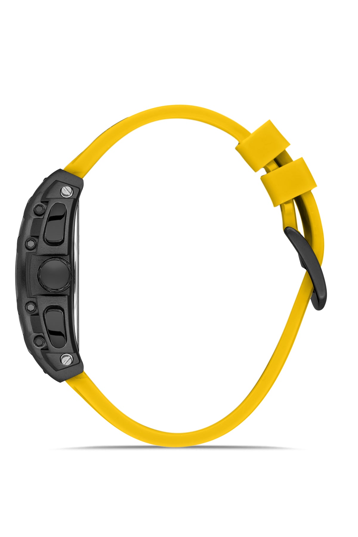 DAVID GUNER Siyah Kadranlı ve Sarı Kayışlı Multi Fonksiyonlu Erkek Kol Saati